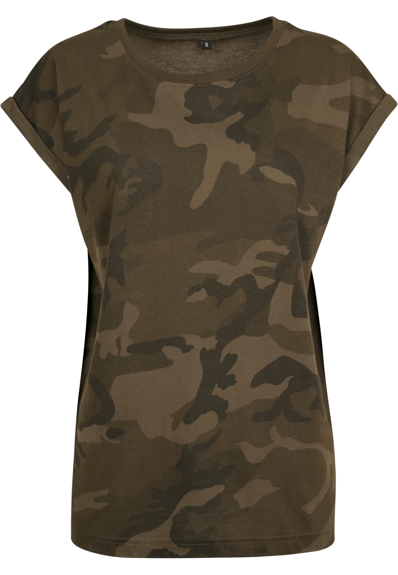 Ladies Extended Shoulder Camo Tee olive camo | olive camo