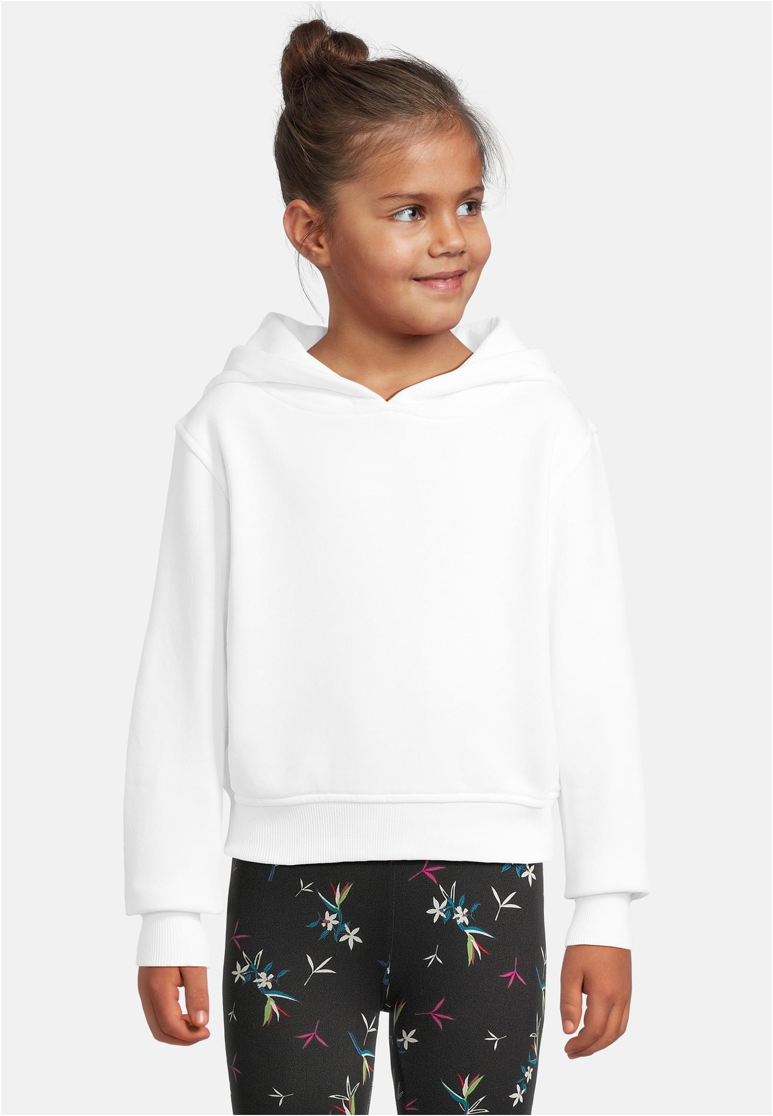 Girls Cropped Sweat Hoody 2 Pack white+pink | white+pink