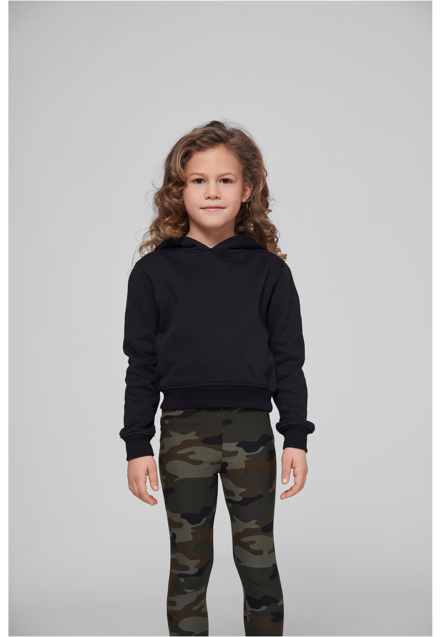 Girls Cropped Sweat Hoody black | black