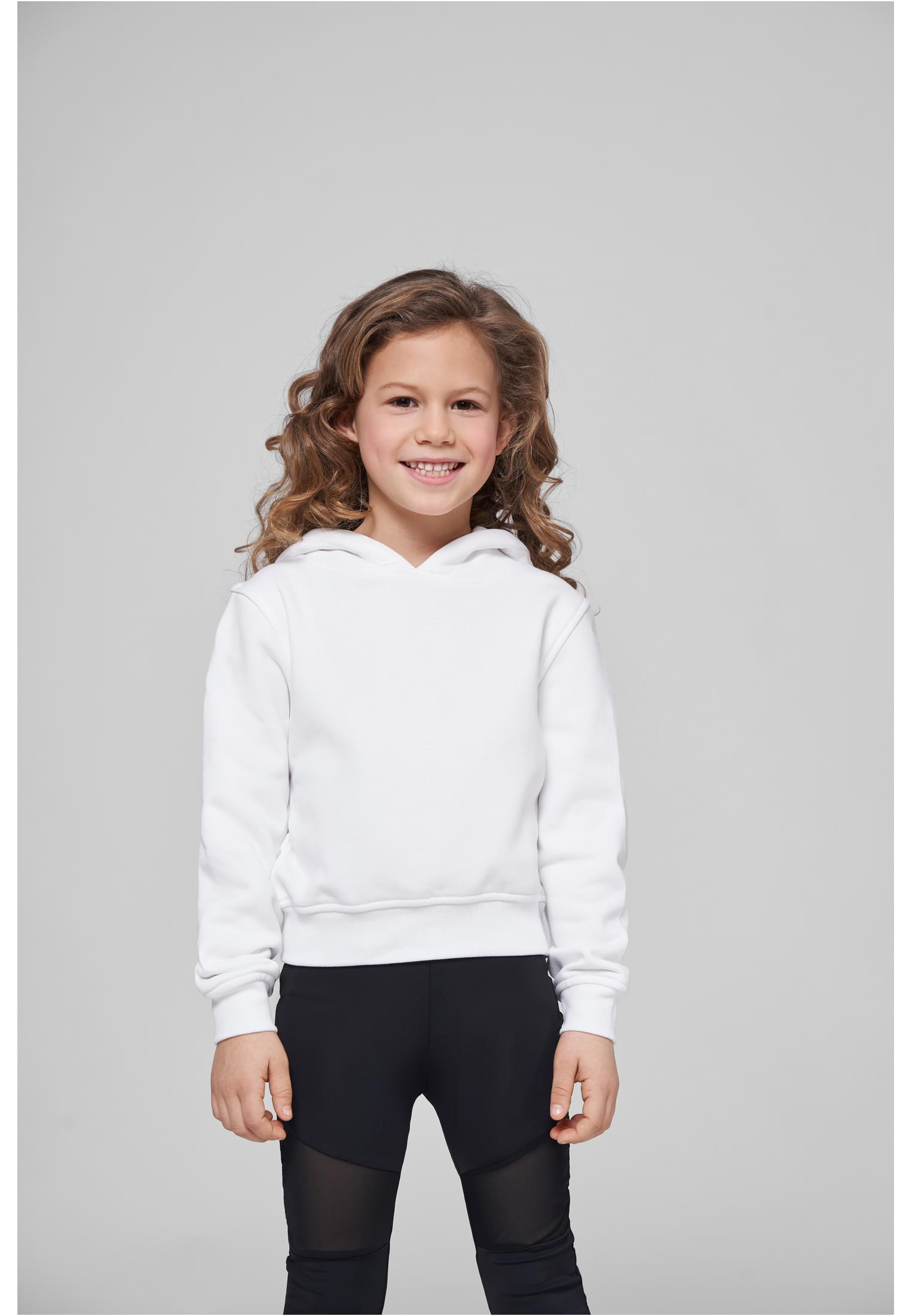 Girls Cropped Sweat Hoody white | white