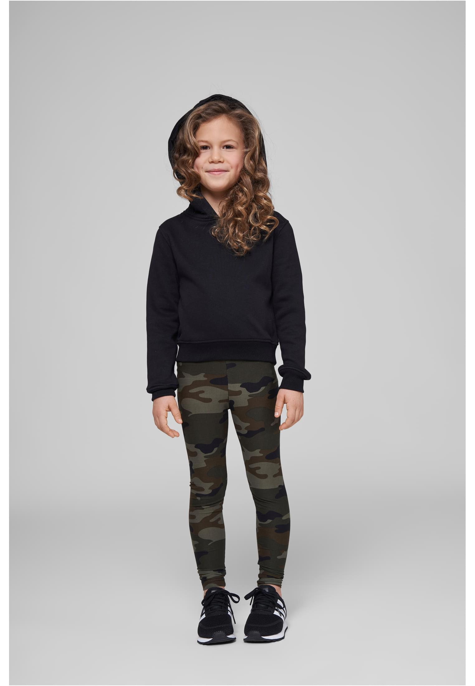 Girls Cropped Sweat Hoody black | black