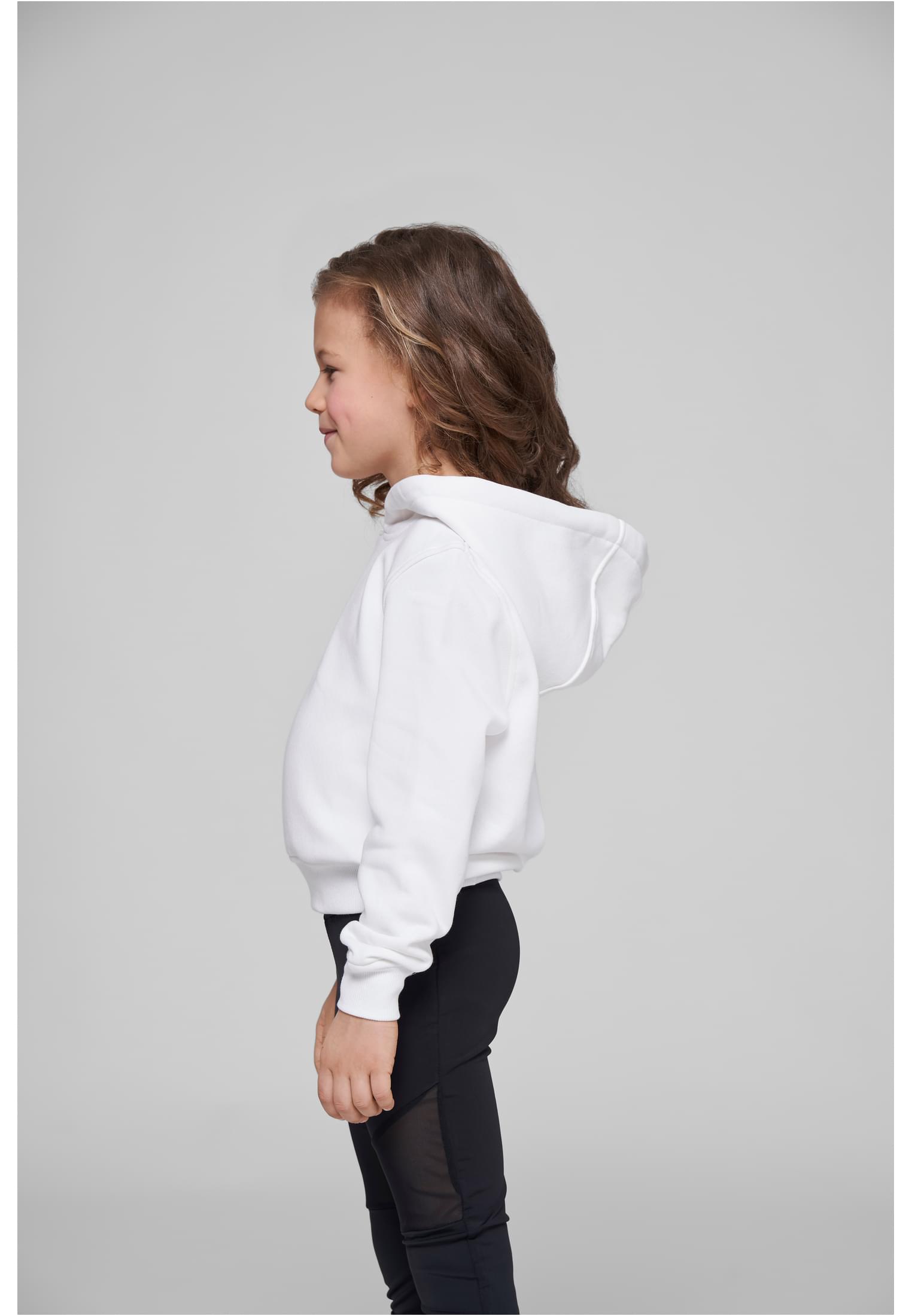 Girls Cropped Sweat Hoody white | white