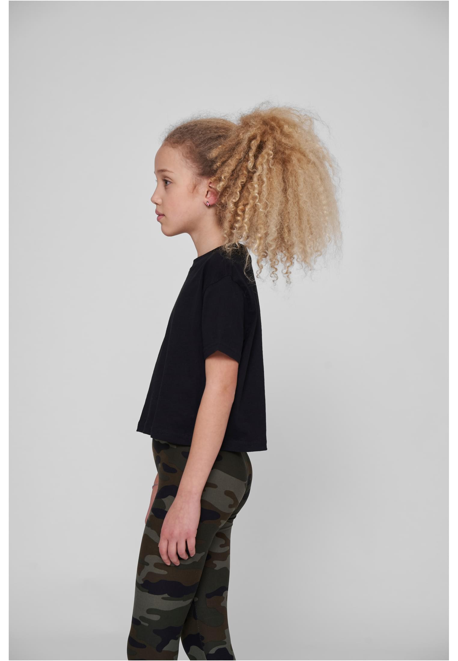 Girls Cropped Jersey Tee black | black