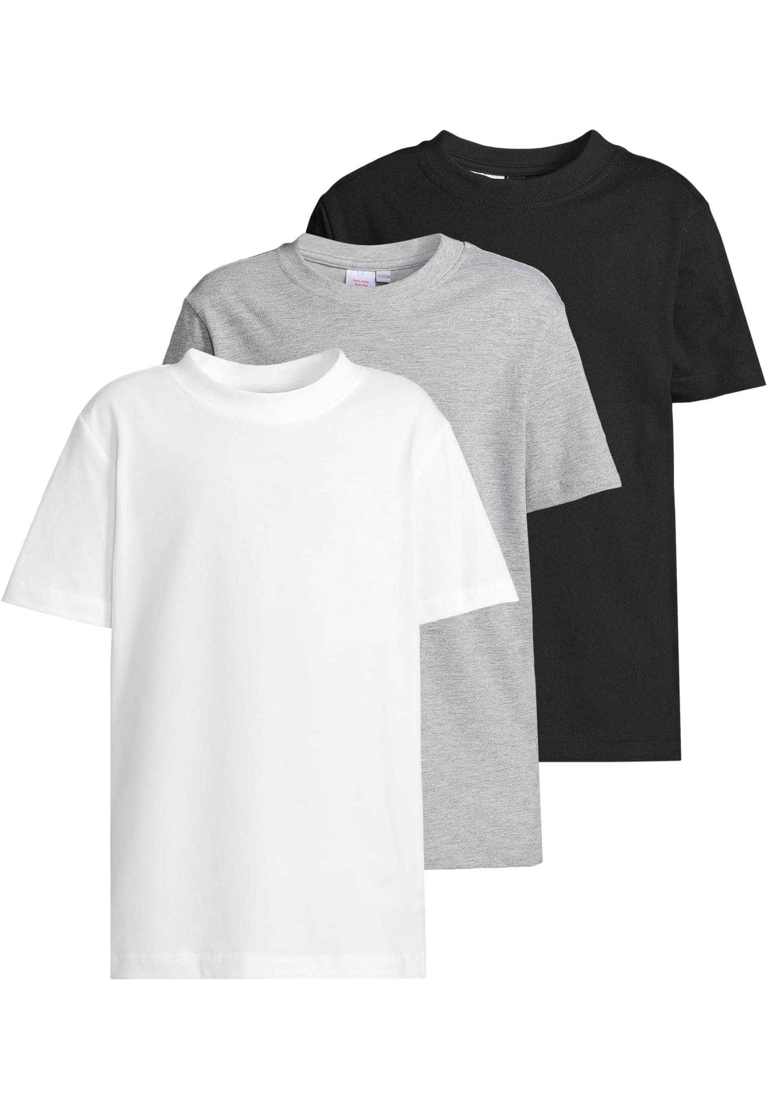 Kids Basic Tee 3 Pack white+black+heathergrey | white+black+heathergrey