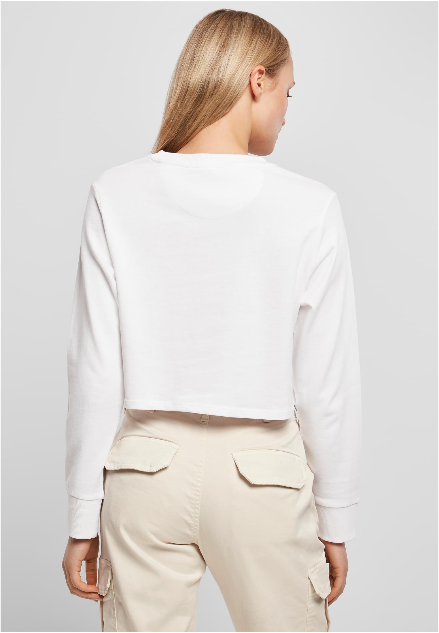 Ladies Terry Cropped Crew white | white
