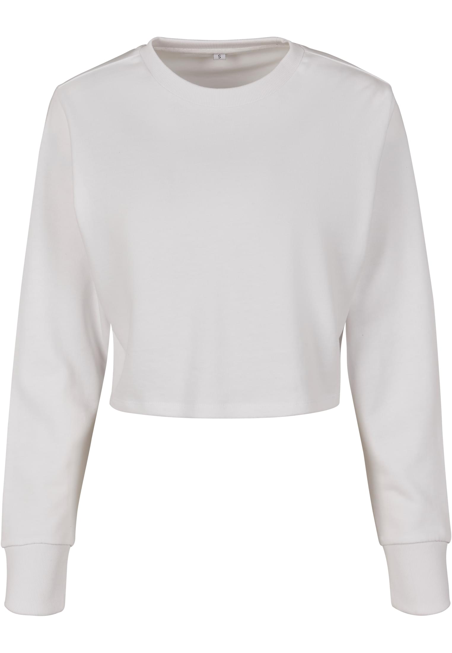 Ladies Terry Cropped Crew white | white