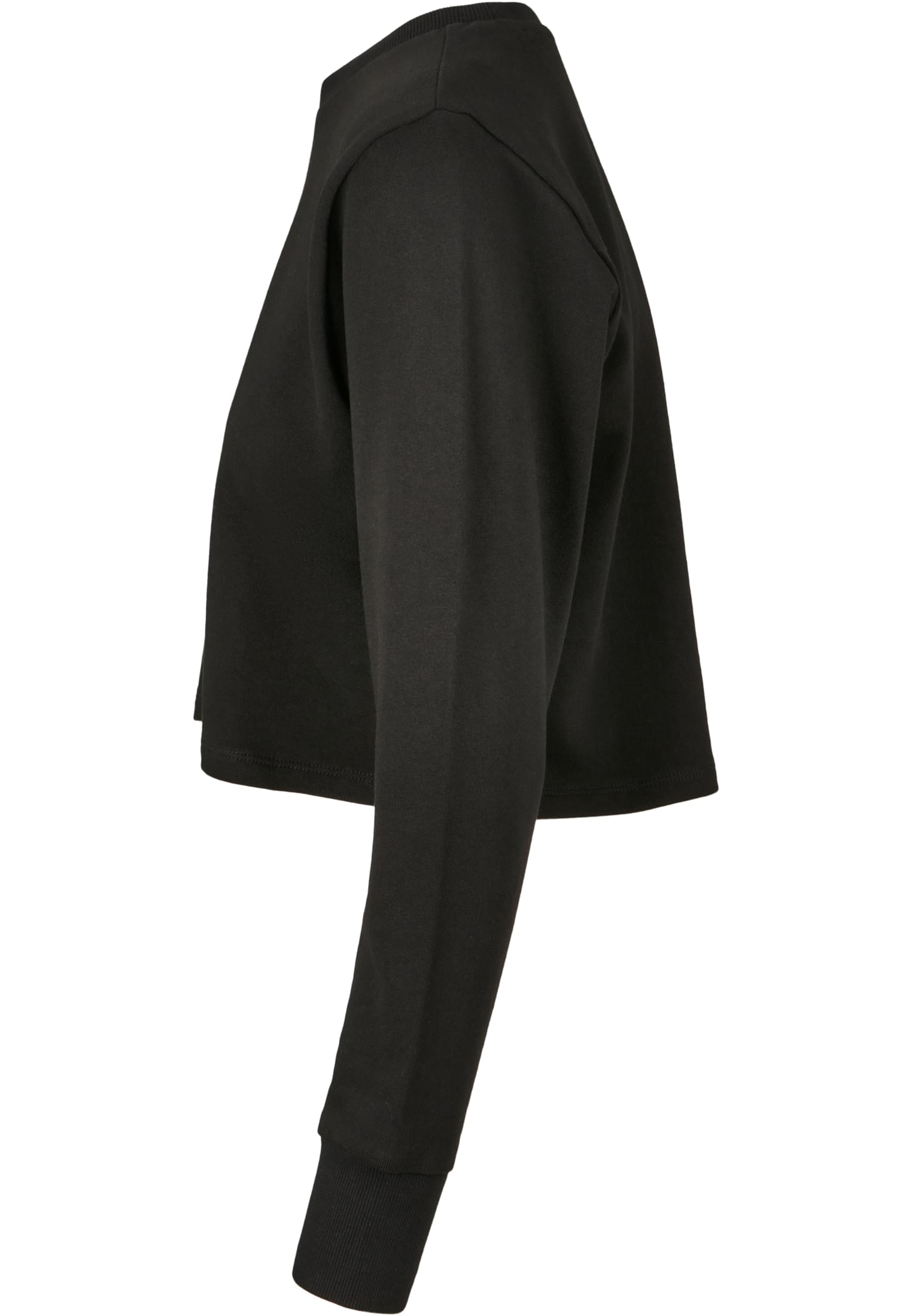 Ladies Terry Cropped Crew black | black