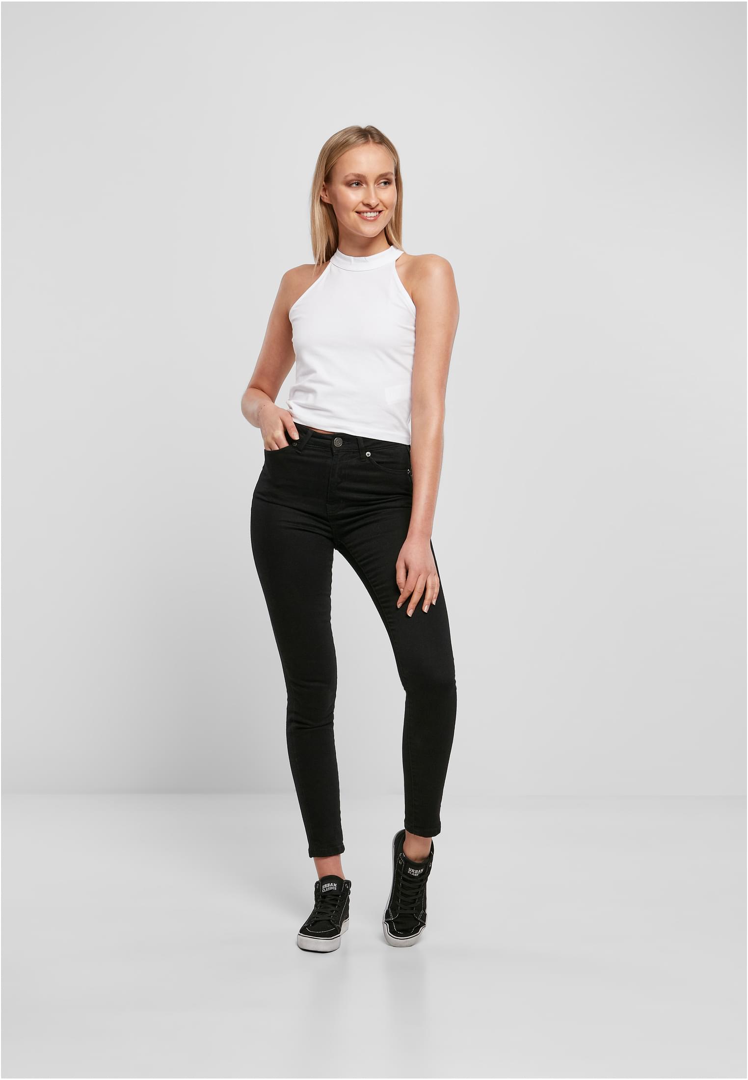 Ladies Turtleneck Short Top white | white