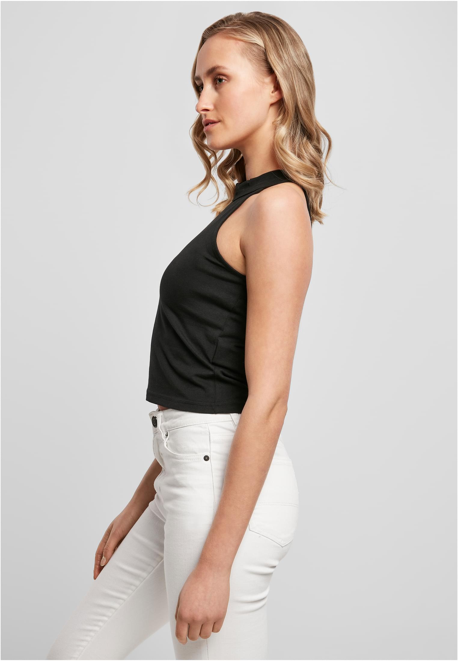 Ladies Turtleneck Short Top black | black