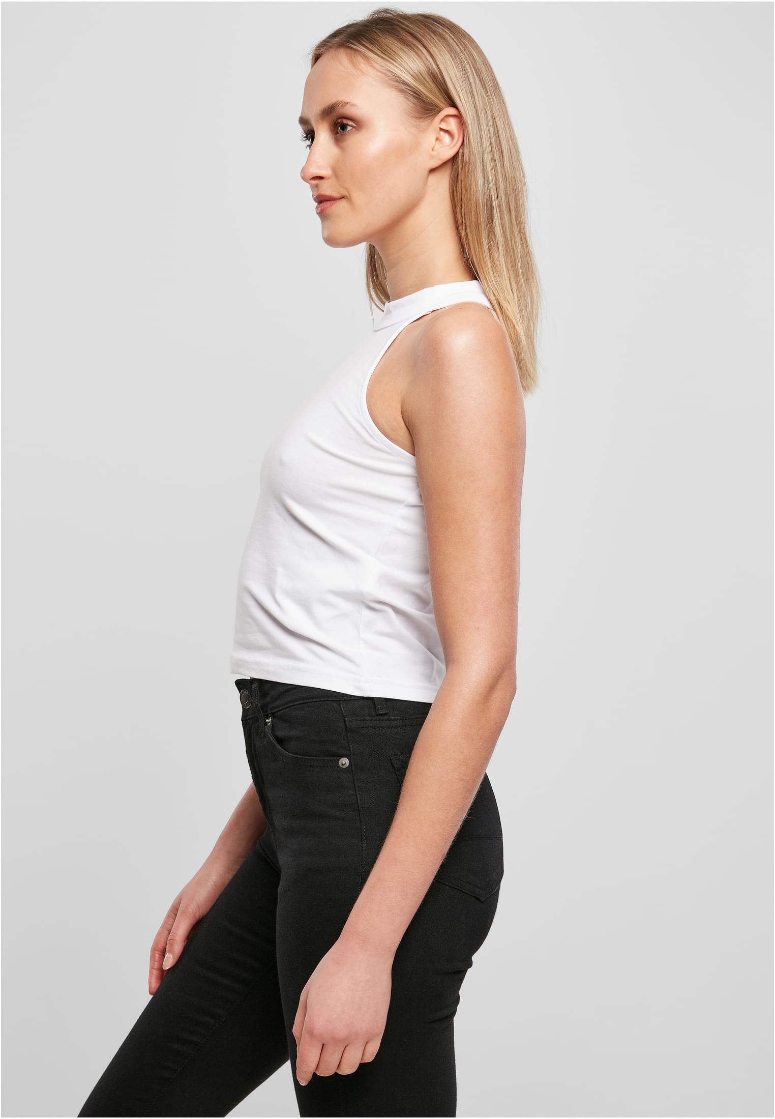Ladies Turtleneck Short Top white | white