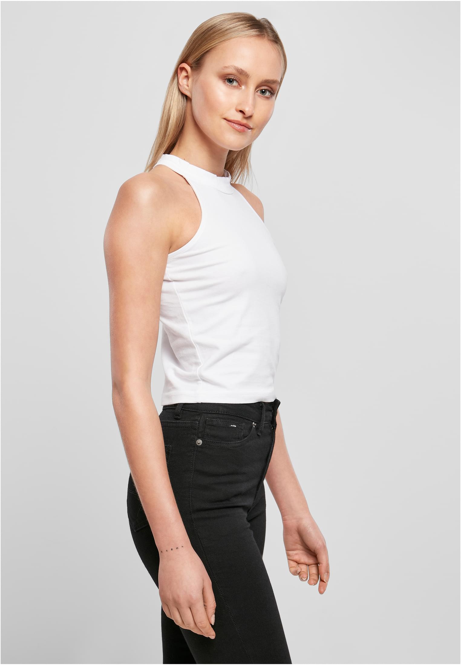 Ladies Turtleneck Short Top white | white