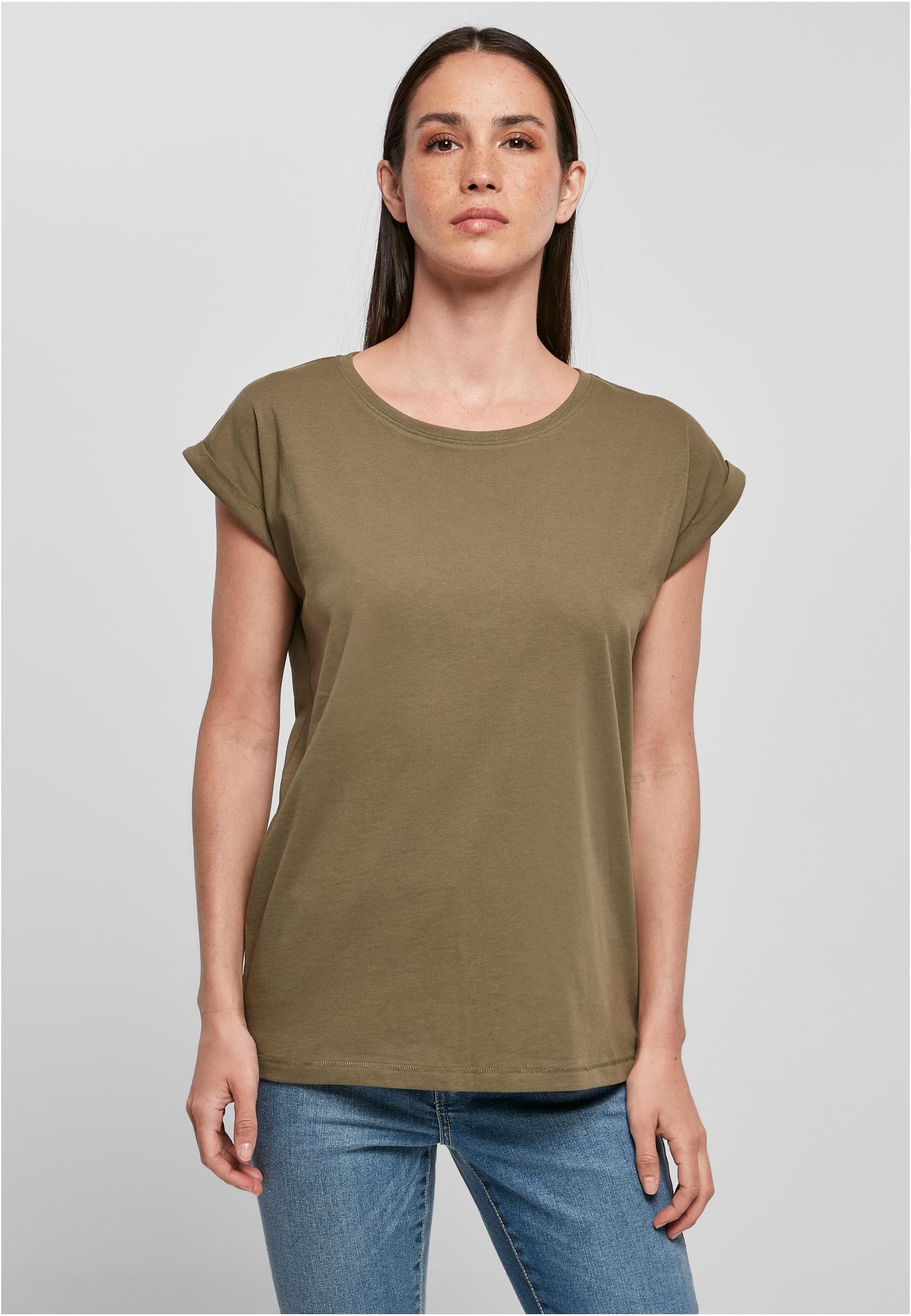 Ladies Organic Extended Shoulder Tee olive | olive