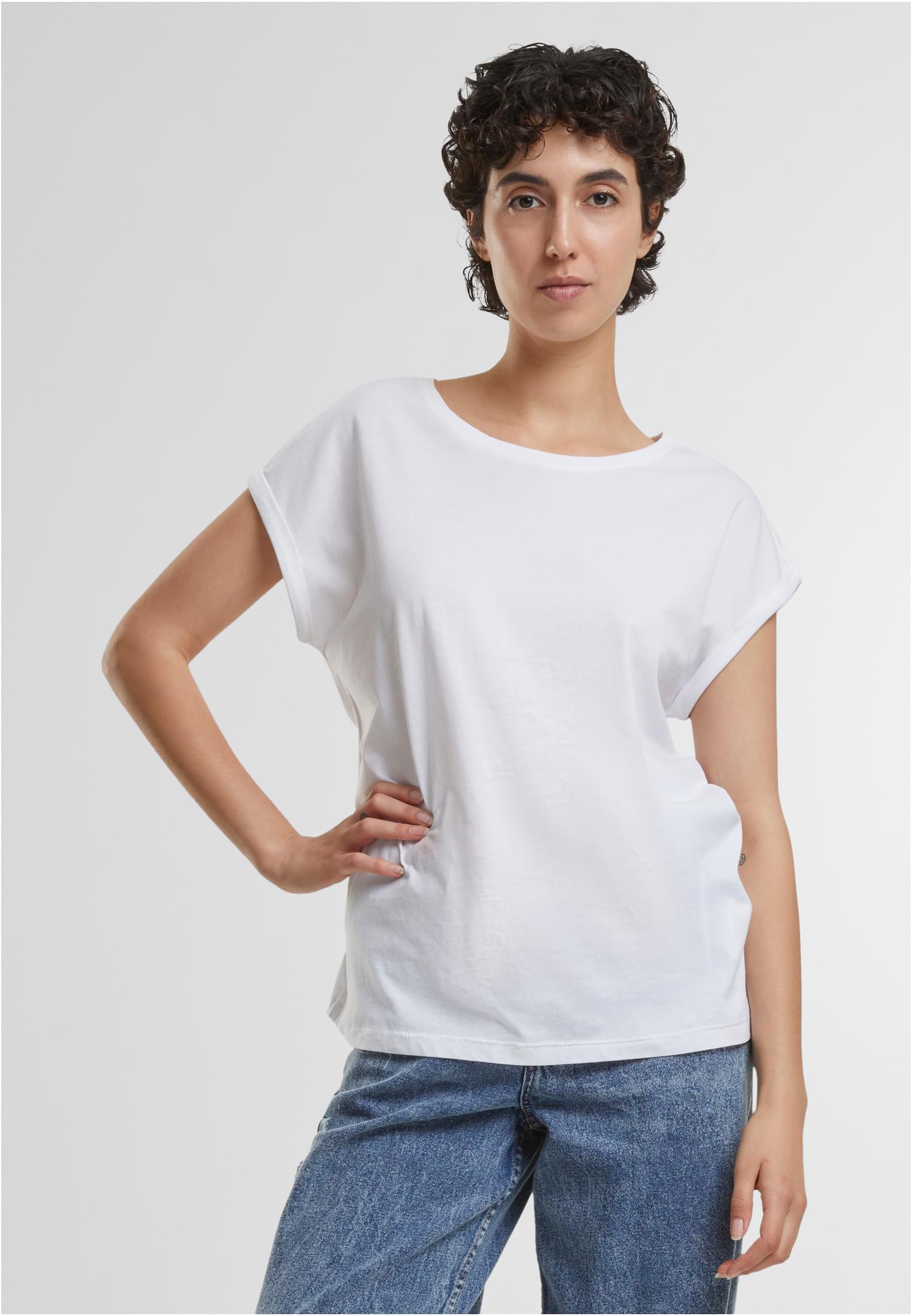Ladies Organic Extended Shoulder Tee white | white