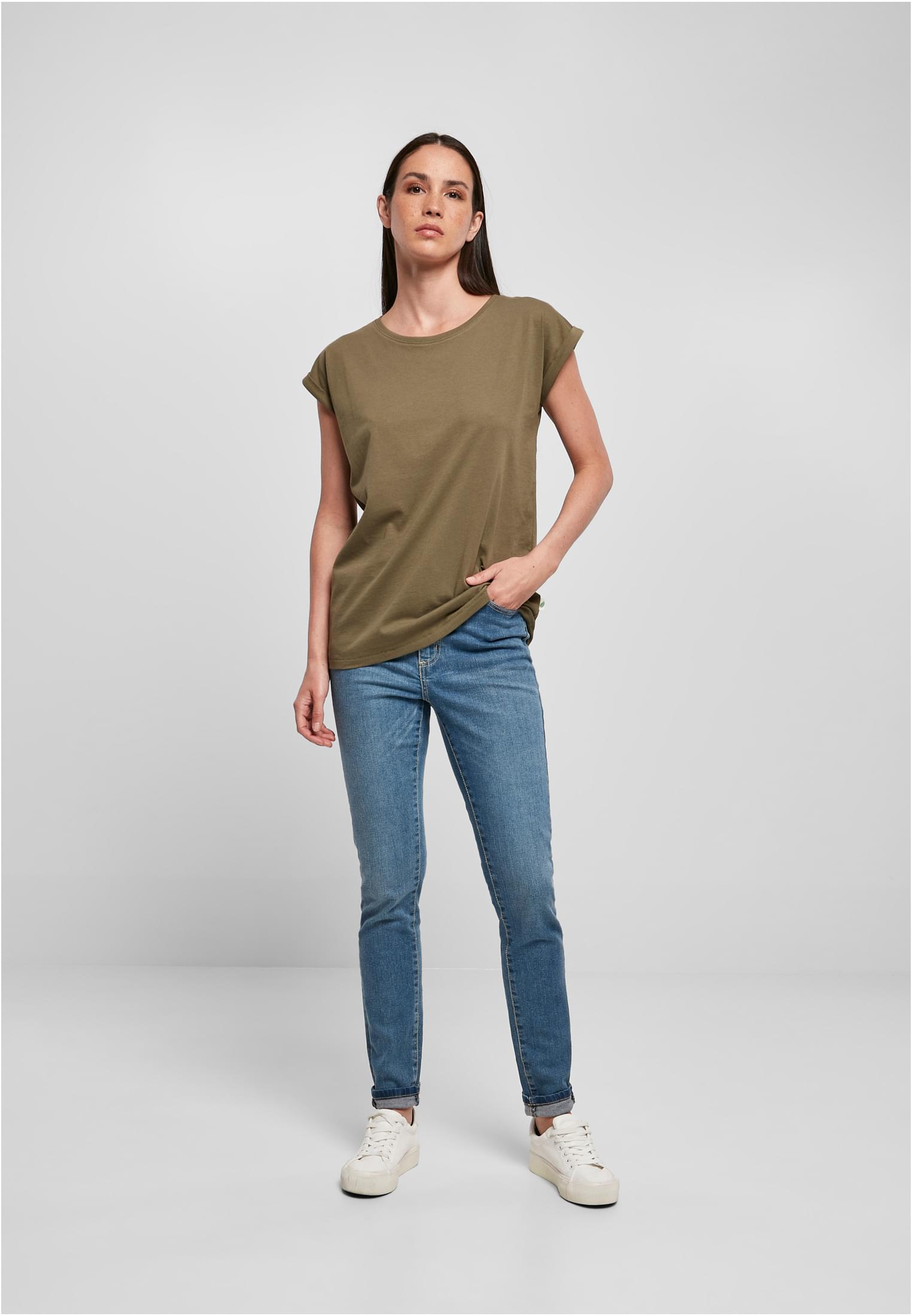 Ladies Organic Extended Shoulder Tee olive | olive