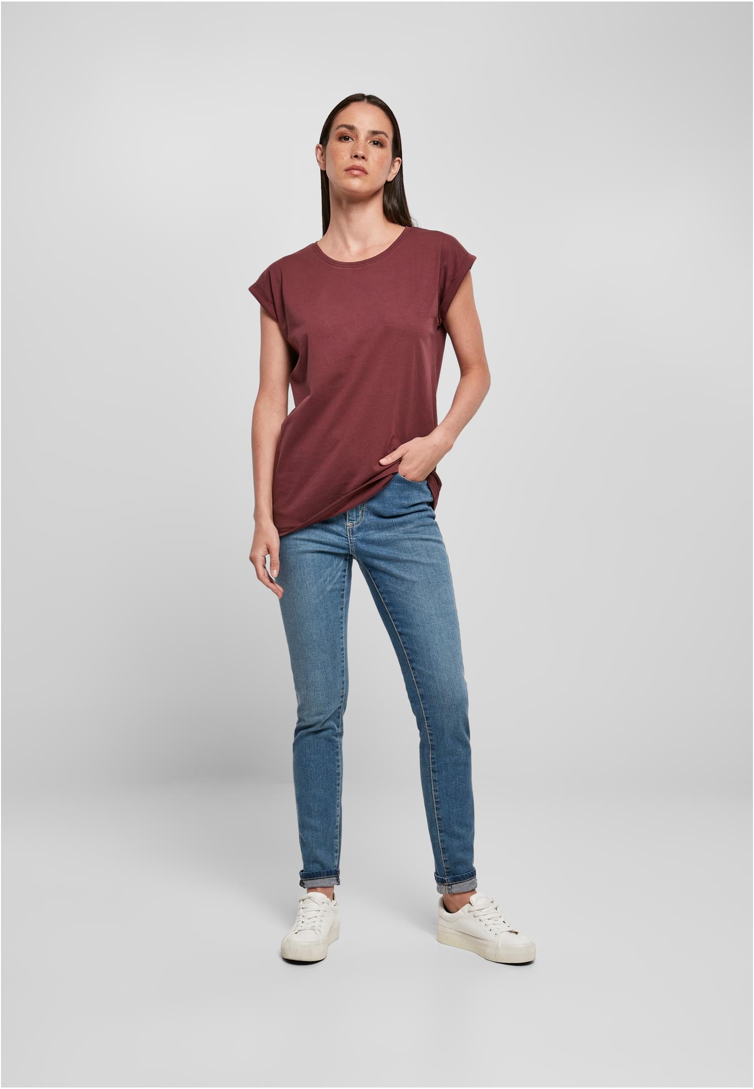 Ladies Organic Extended Shoulder Tee cherry | cherry