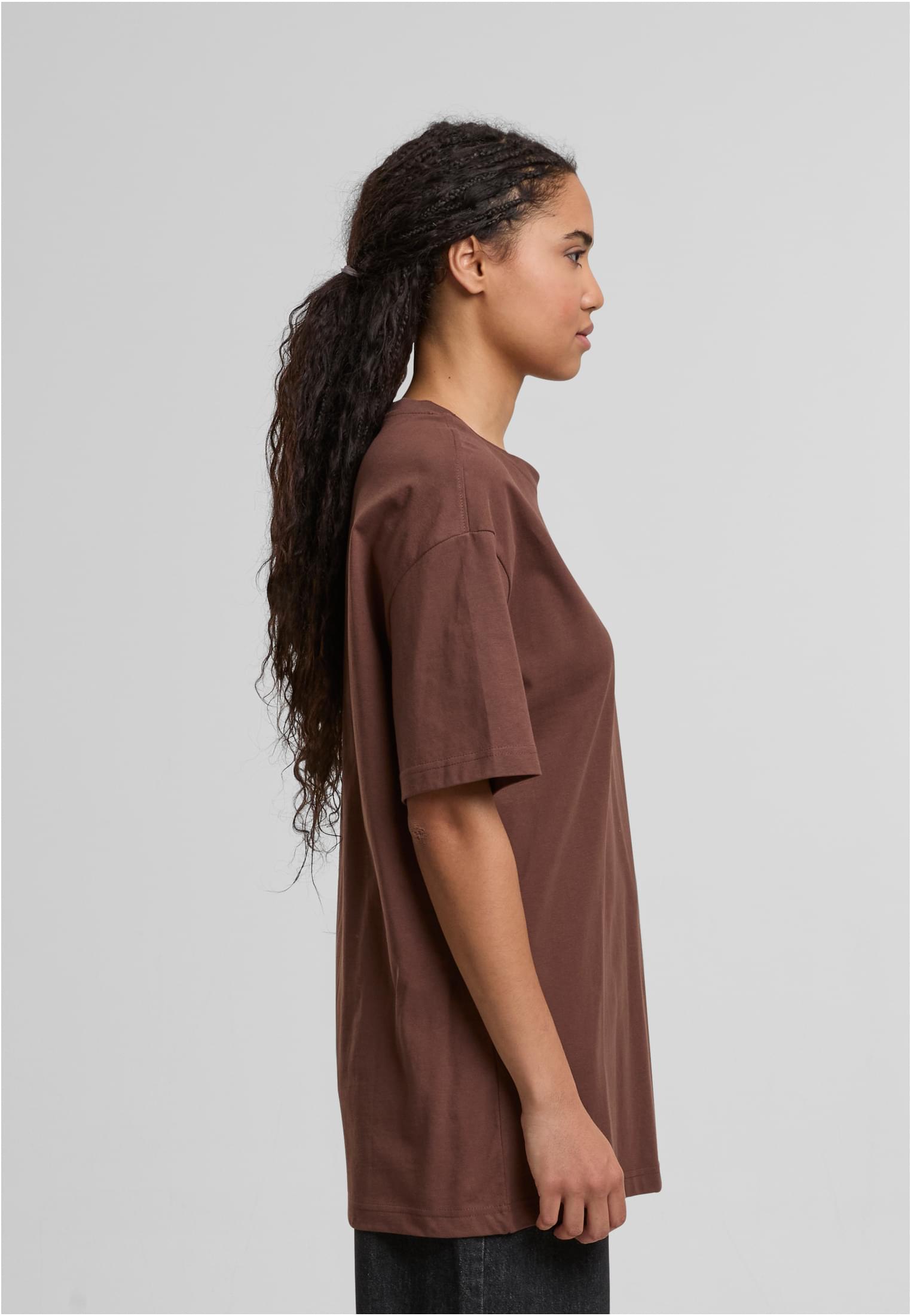 Ladies Oversized Boyfriend Tee chocolatebrown | chocolatebrown