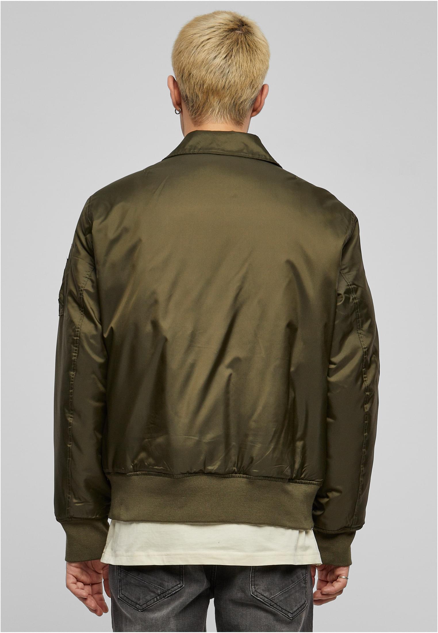 Collar Bomber Jacket dark olive | dark olive