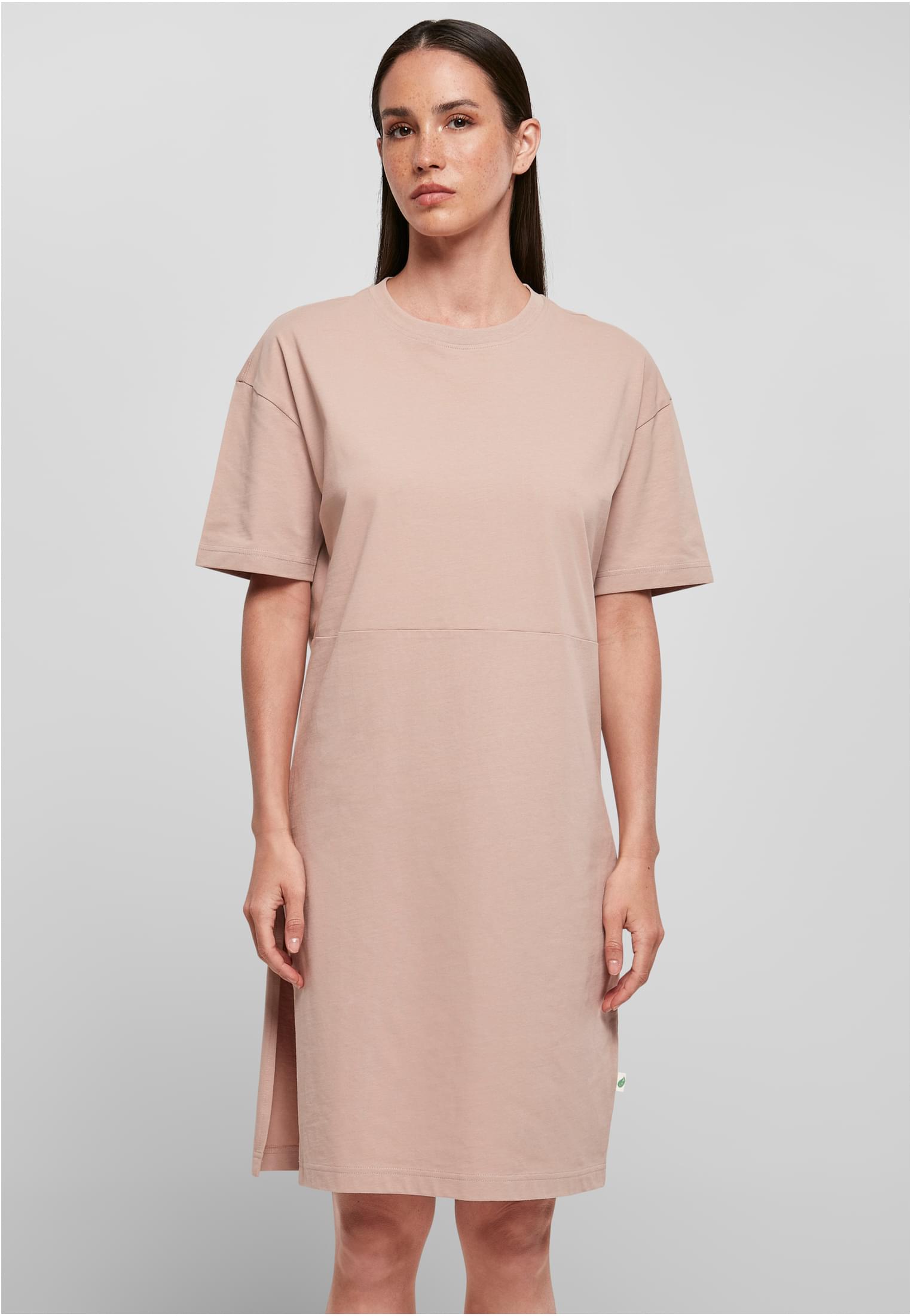 Ladies Organic Oversized Slit Tee Dress duskrose | duskrose