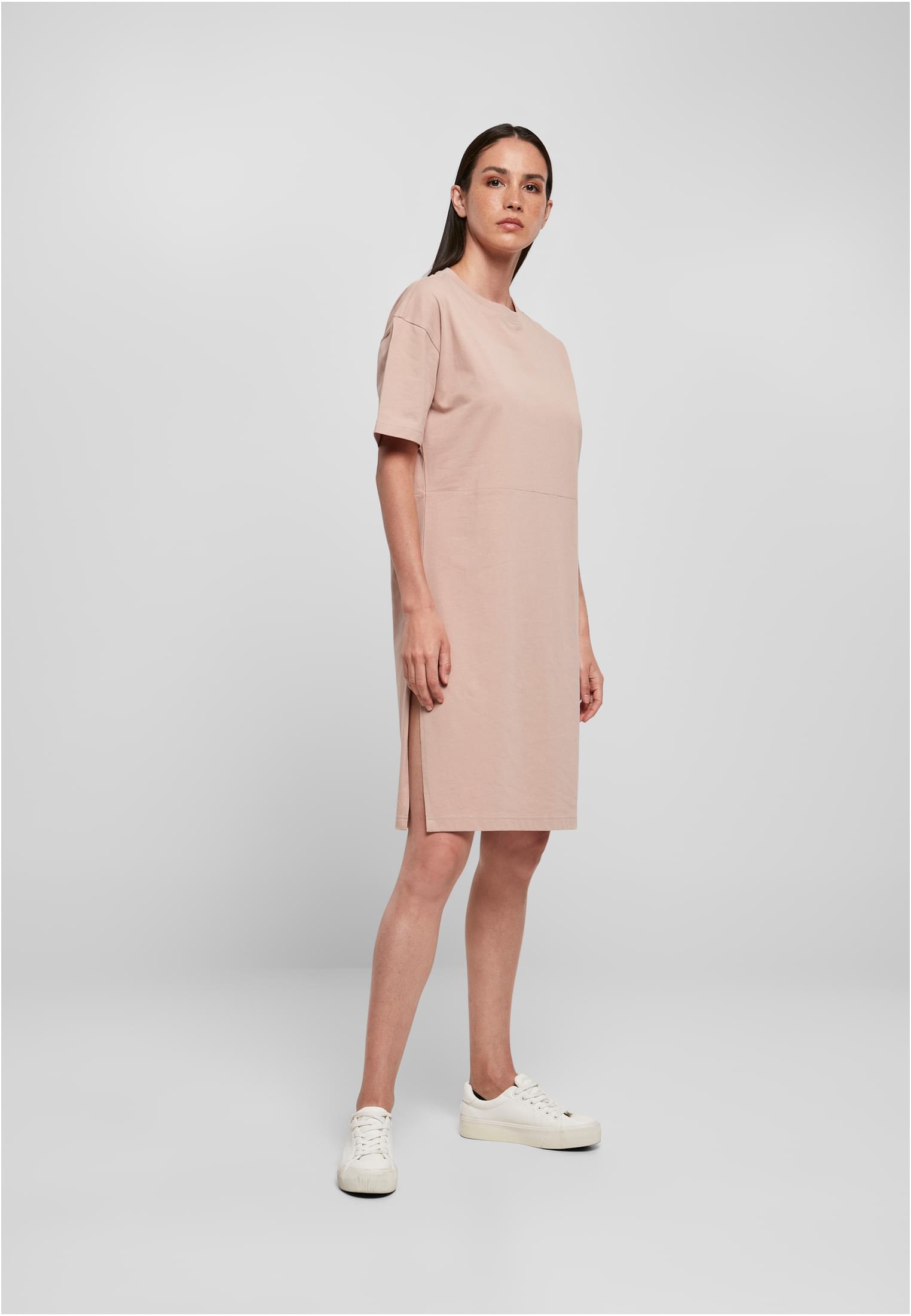 Ladies Organic Oversized Slit Tee Dress duskrose | duskrose