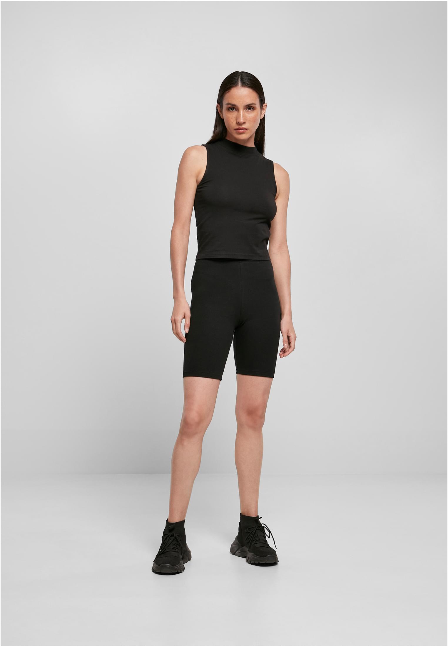 Ladies High Waist Cycle Shorts black | black