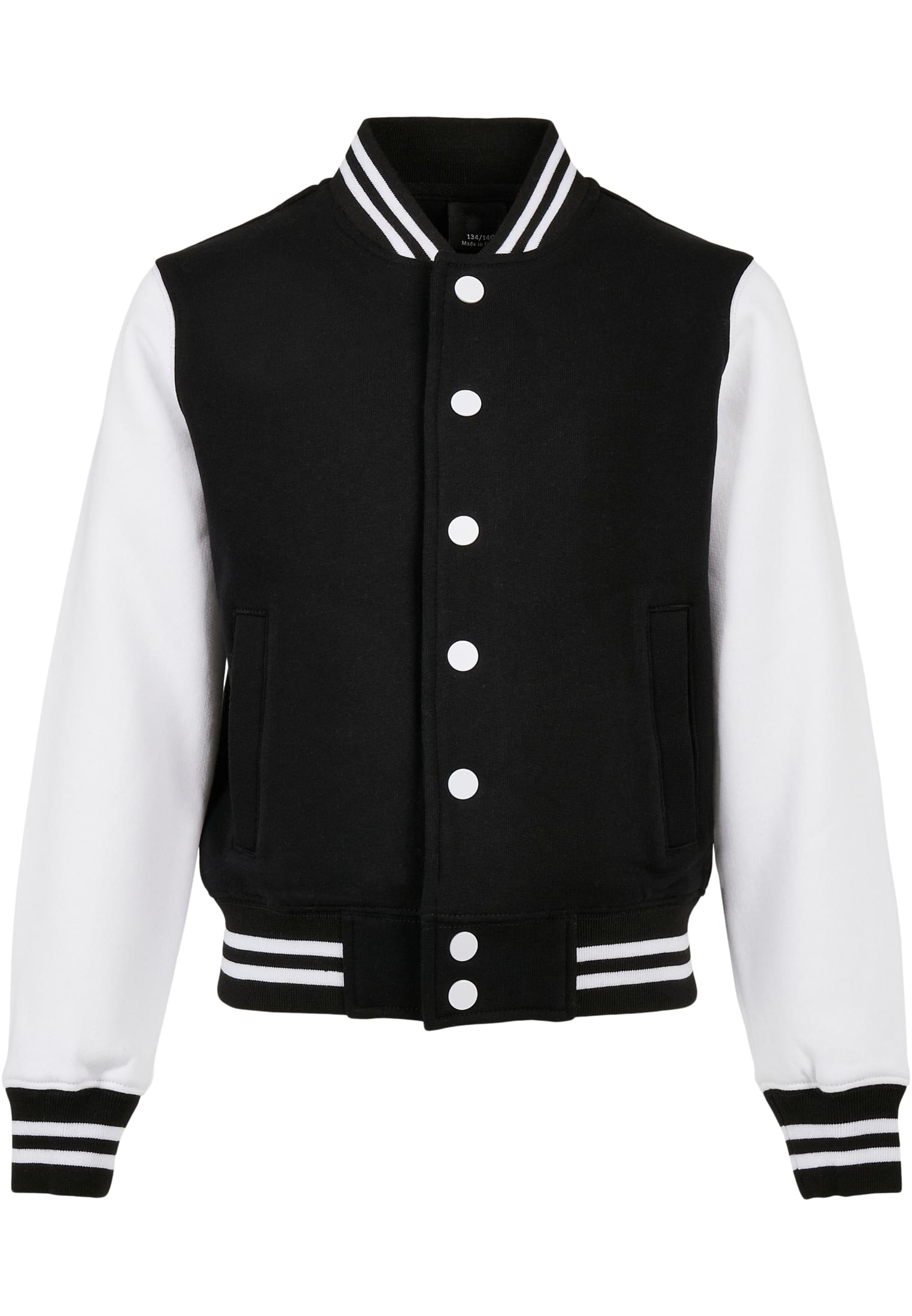Organic Kids Sweat College Jacket black/white | black/white