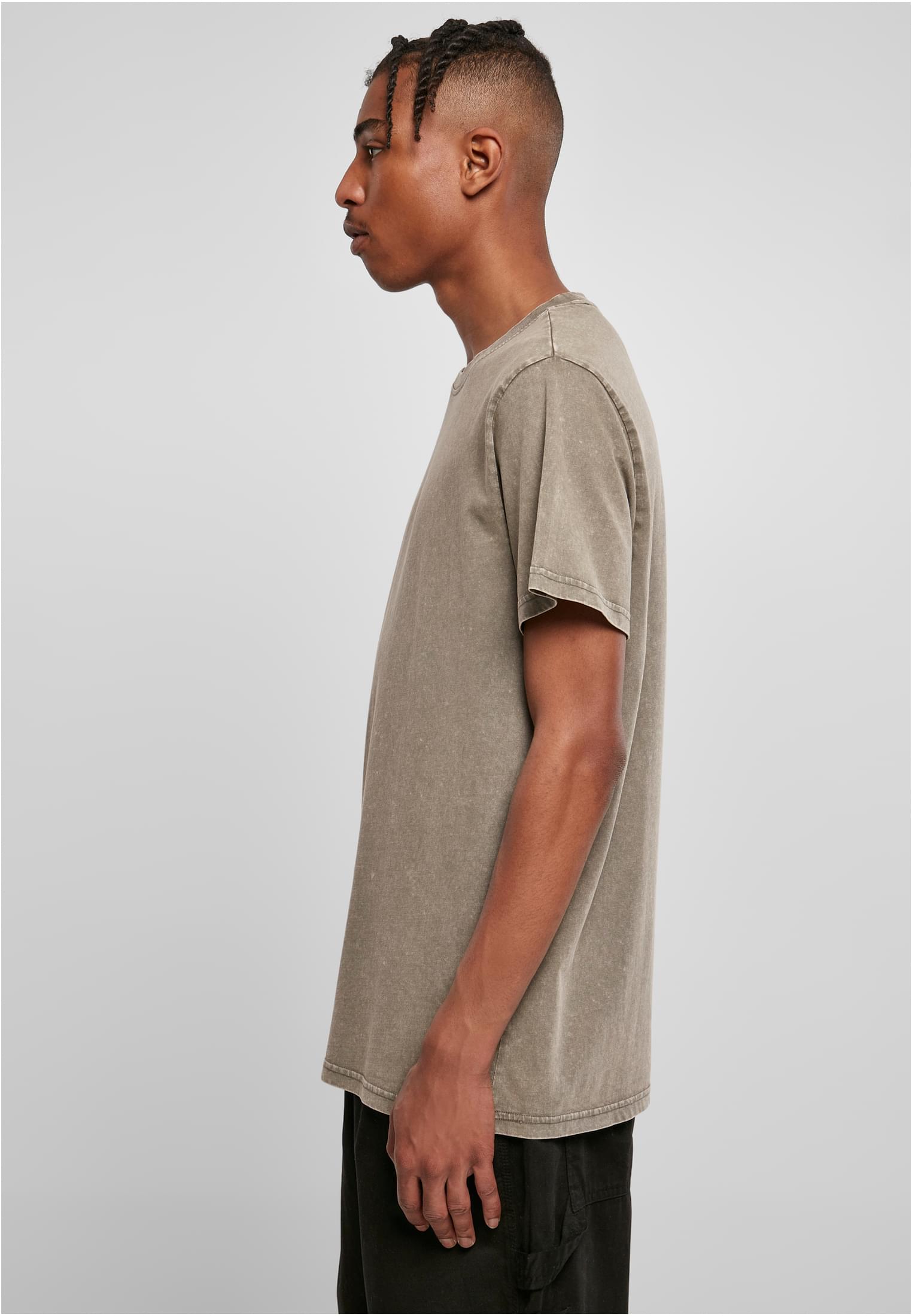 Acid Washed Round Neck Tee darkkhaki | darkkhaki