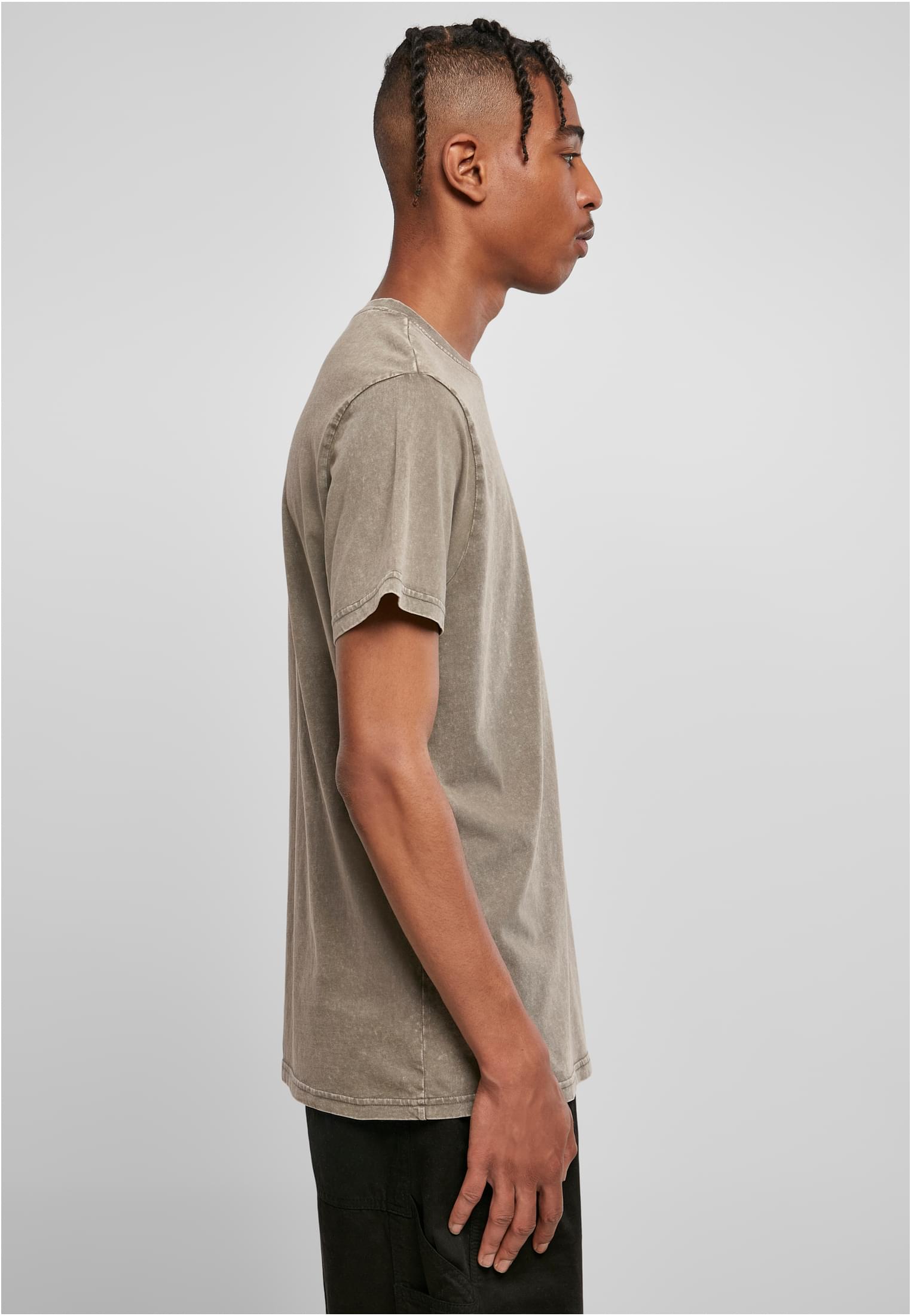 Acid Washed Round Neck Tee darkkhaki | darkkhaki