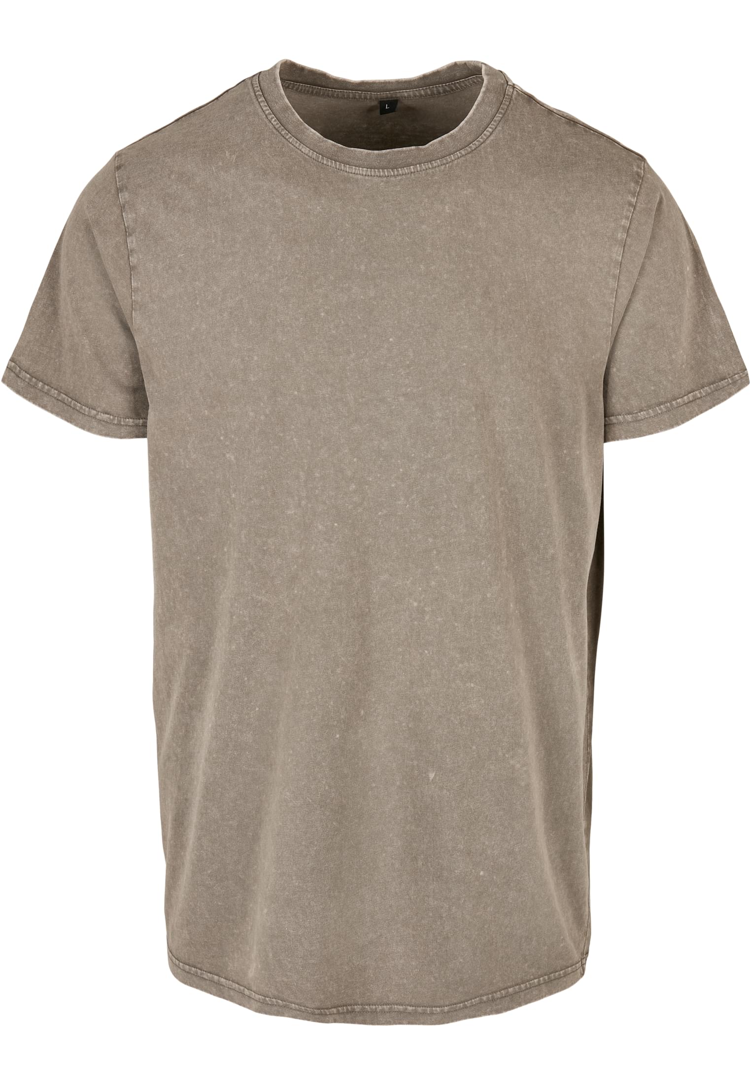 Acid Washed Round Neck Tee darkkhaki | darkkhaki