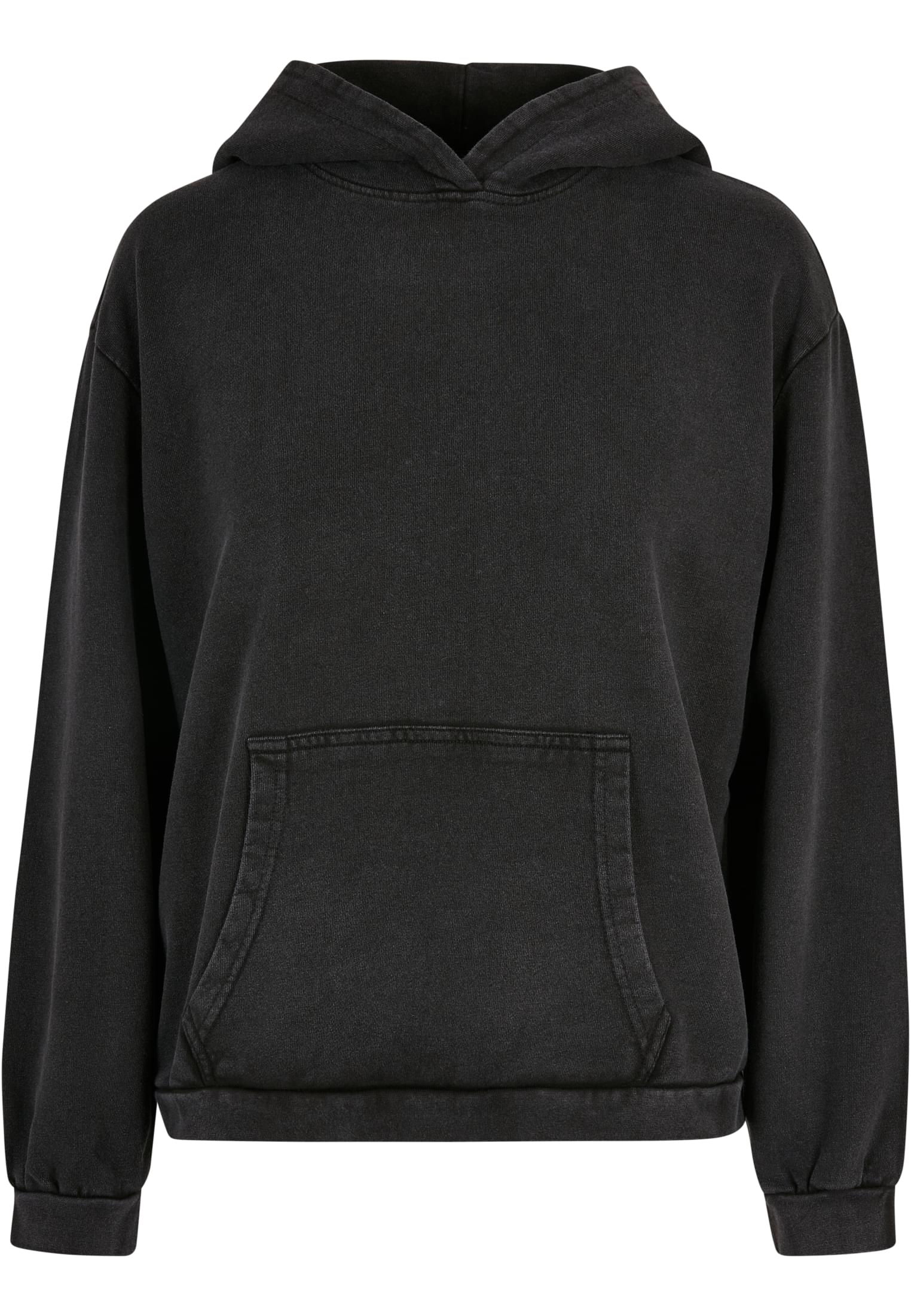 Ladies Acid Washed Oversize Hoody black | black