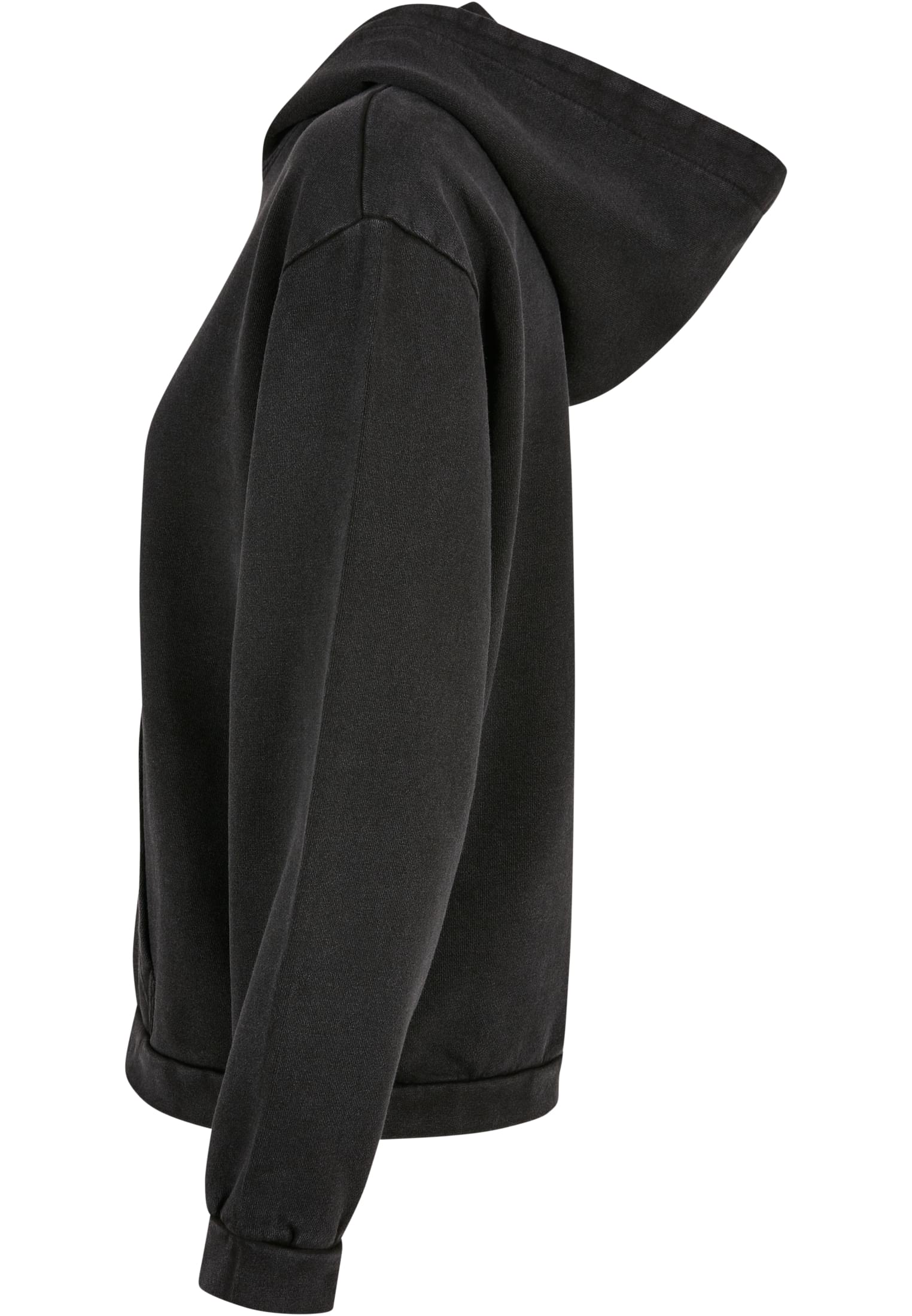 Ladies Acid Washed Oversize Hoody black | black