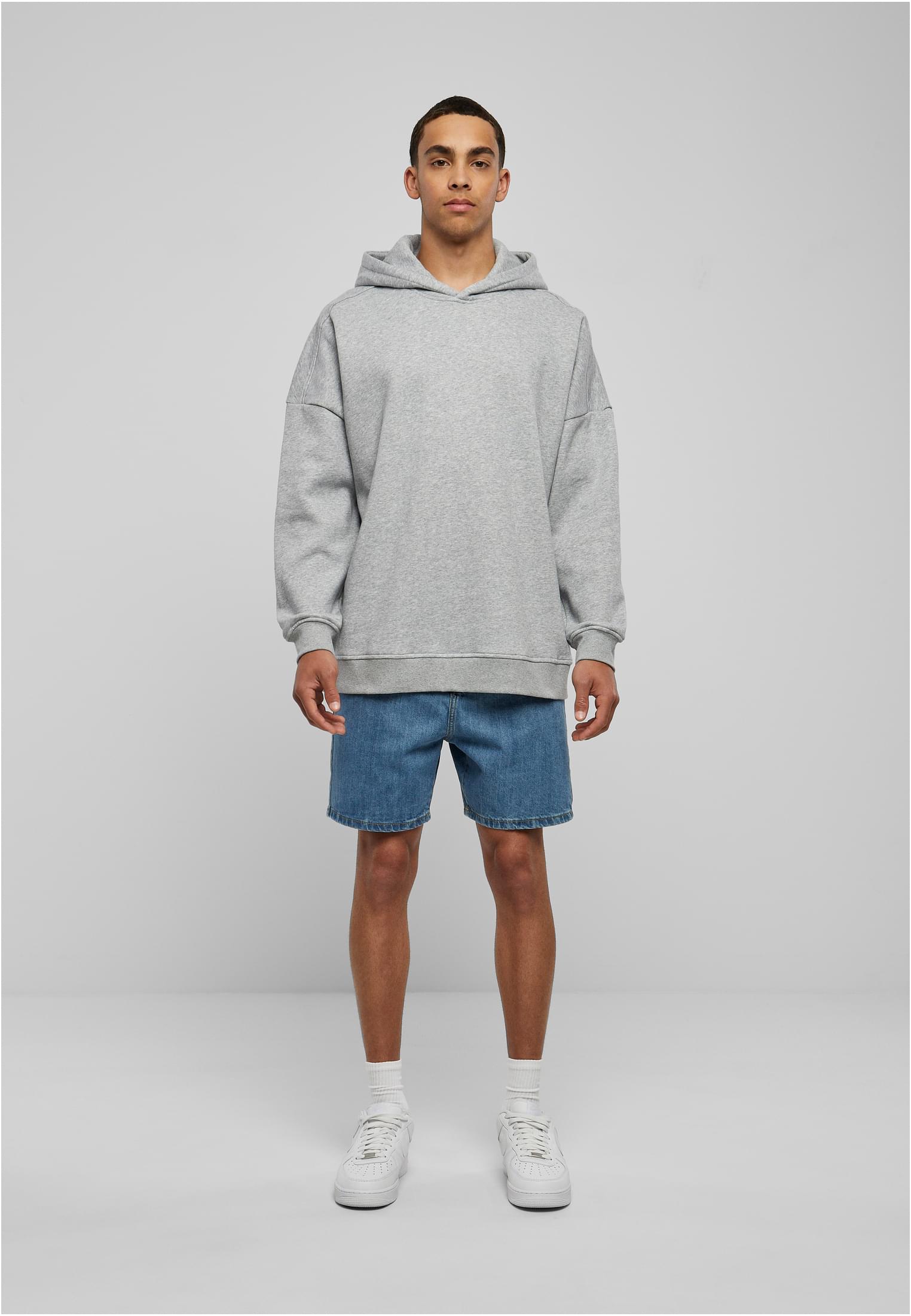 Oversized Cut On Sleeve Hoody grey | grey