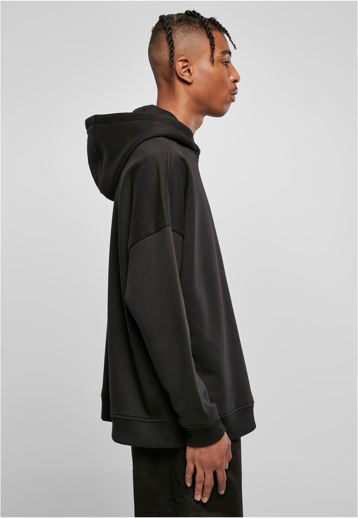 Oversized Cut On Sleeve Hoody black | black