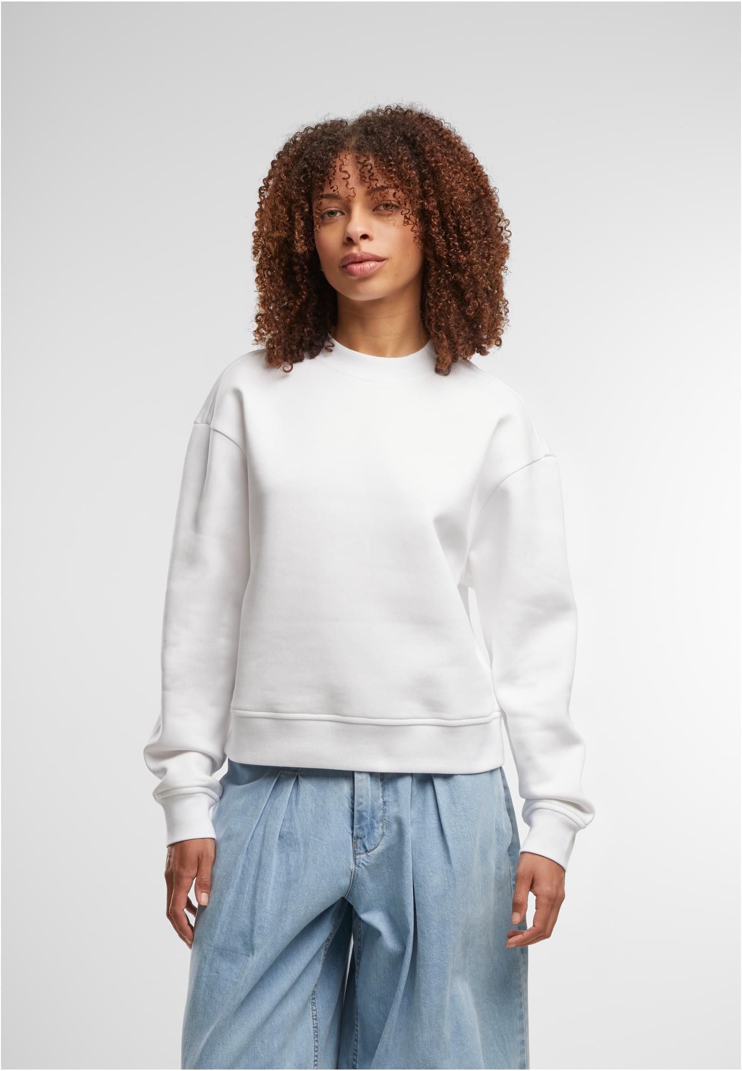 Ladies Oversized Crewneck white | white