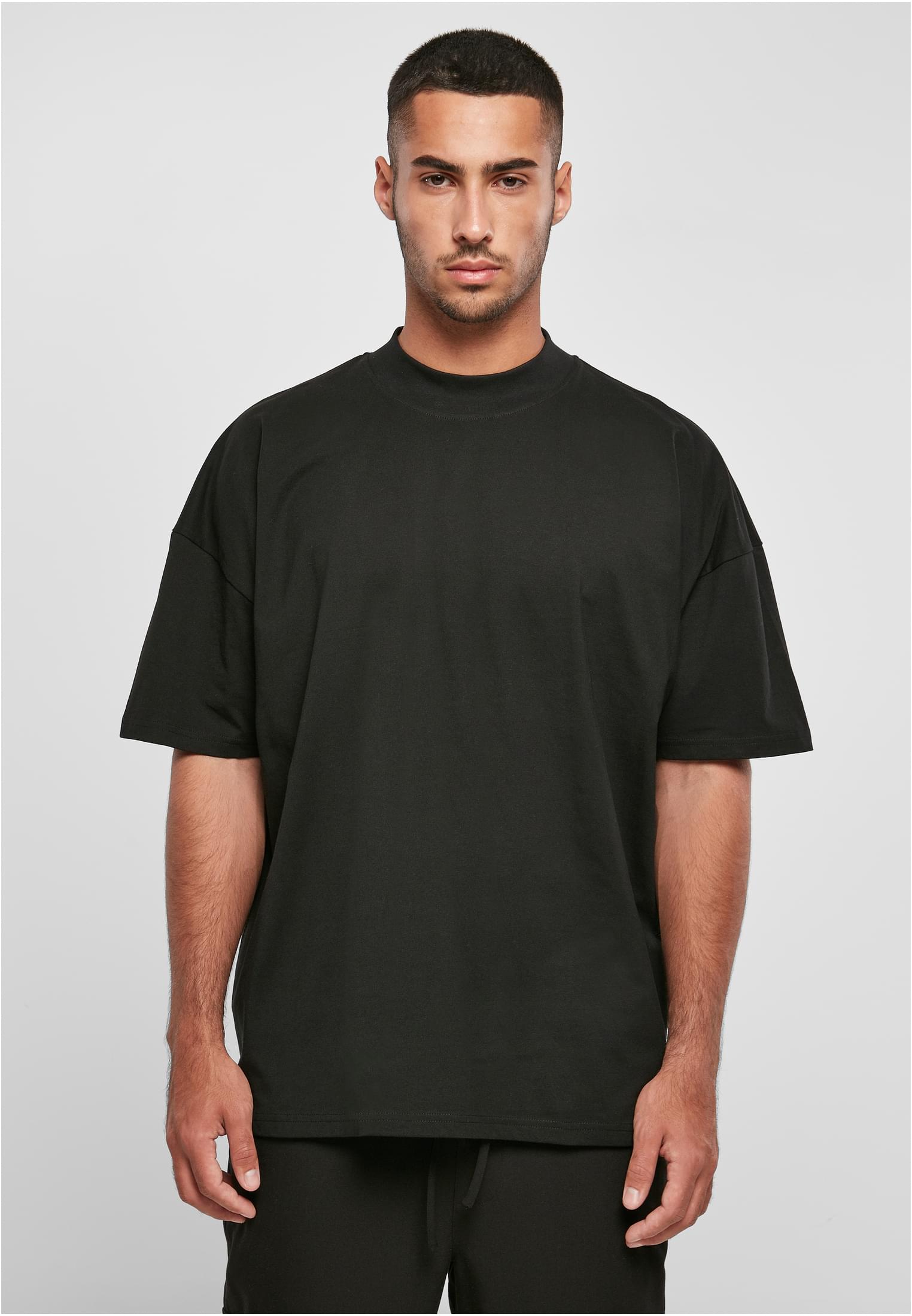 Oversized Mock Neck Tee black | black