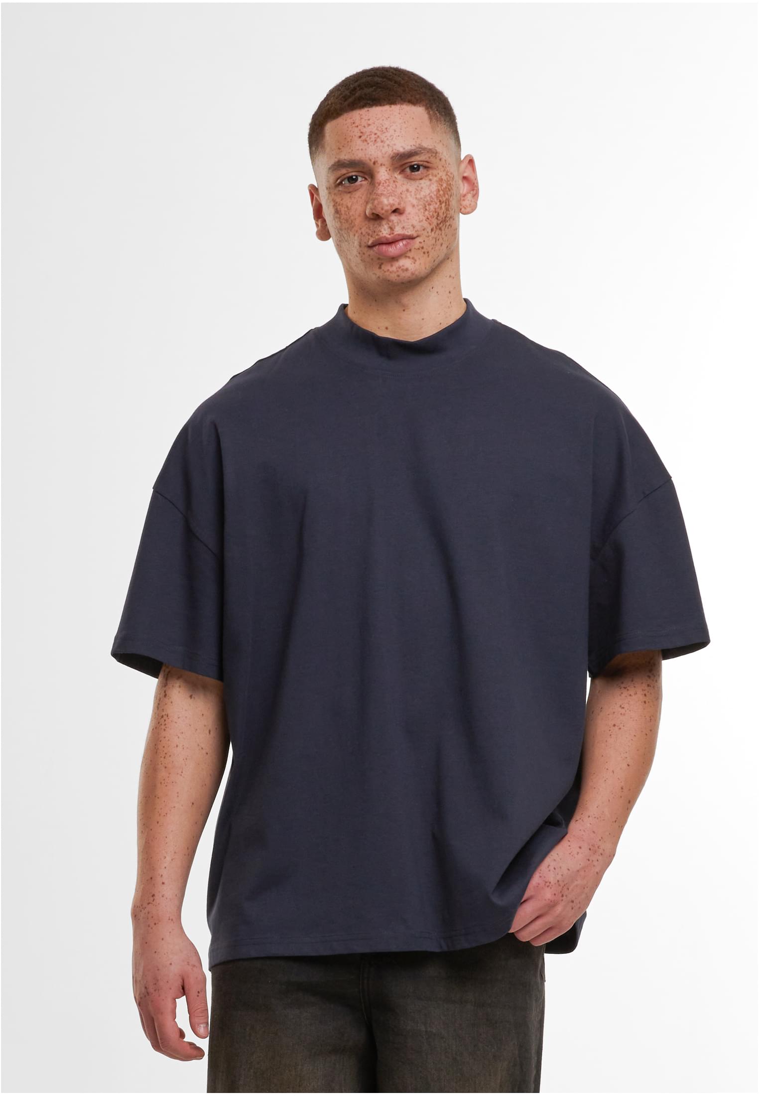 Oversized Mock Neck Tee navy | navy
