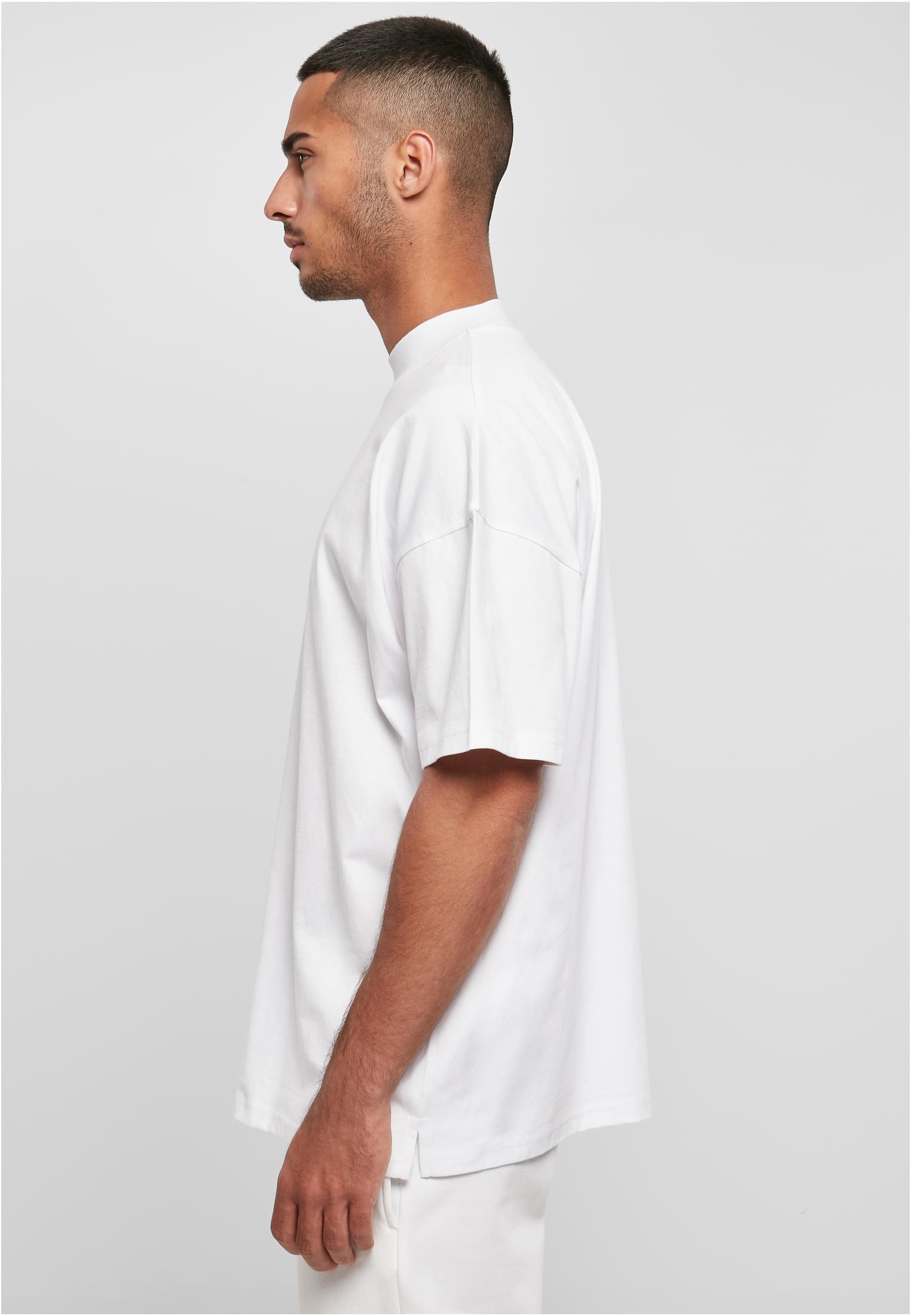 Oversized Mock Neck Tee white | white