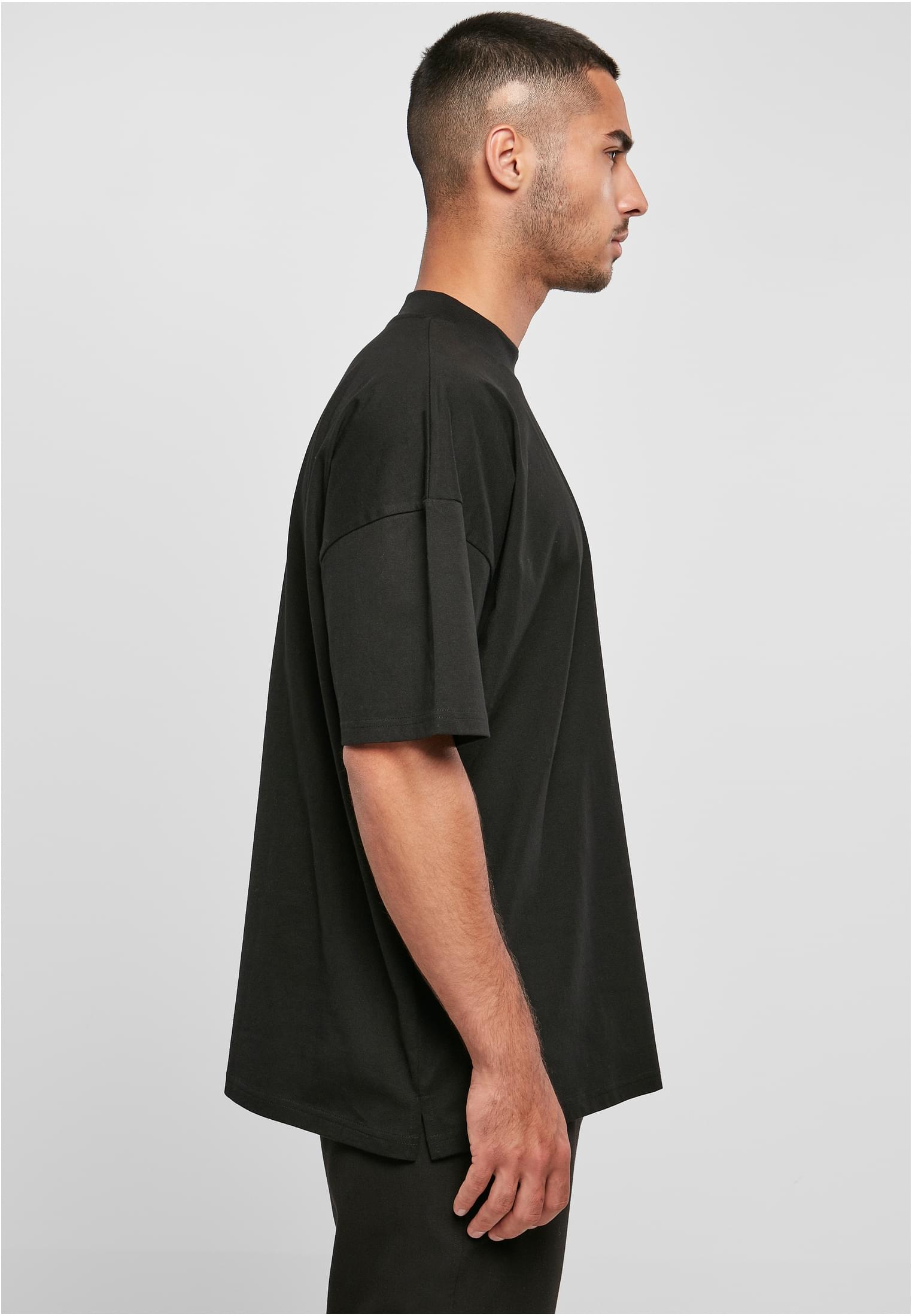 Oversized Mock Neck Tee black | black