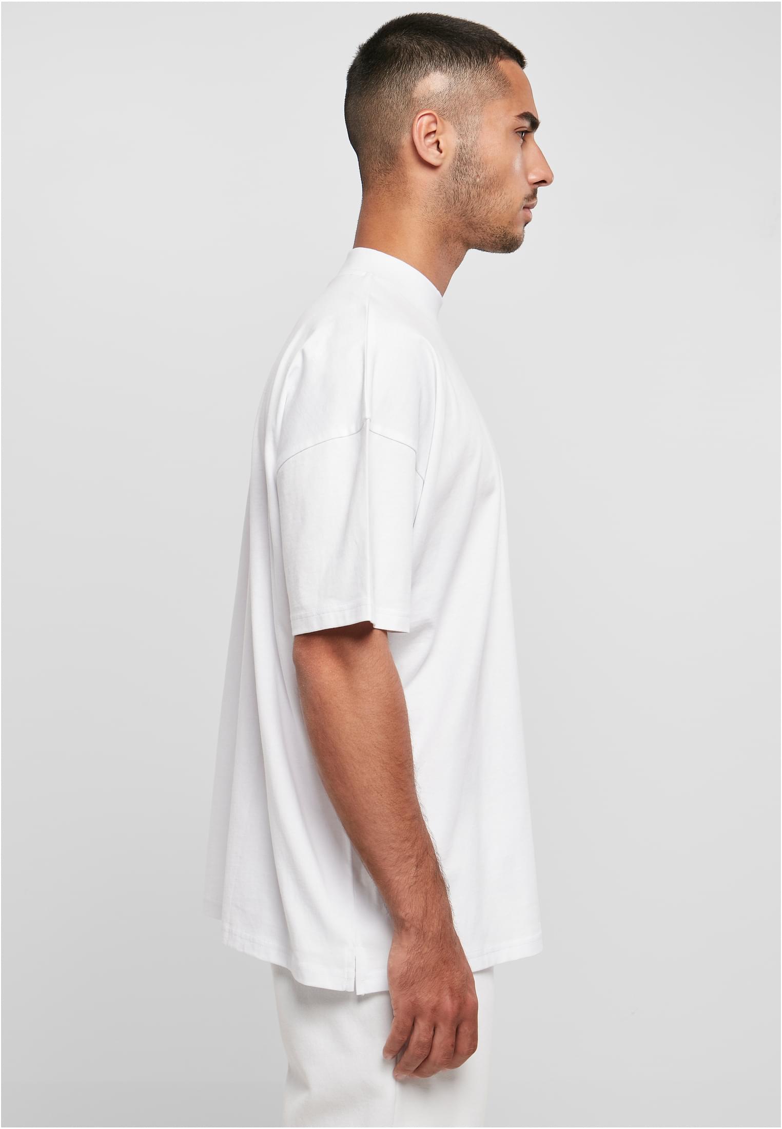 Oversized Mock Neck Tee white | white