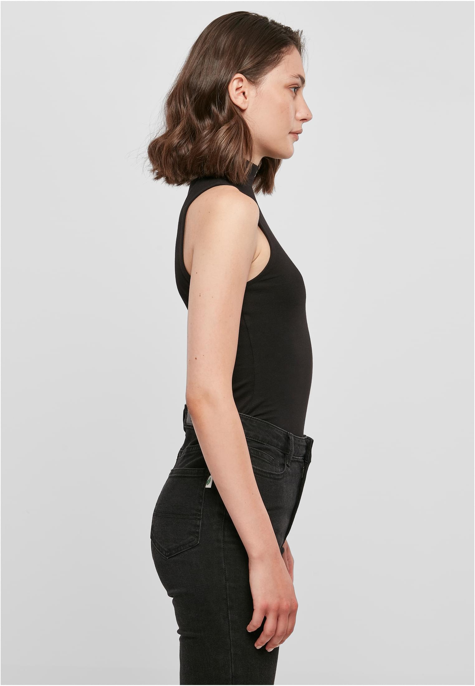 Ladies Sleeveless Turtleneck Body black | black