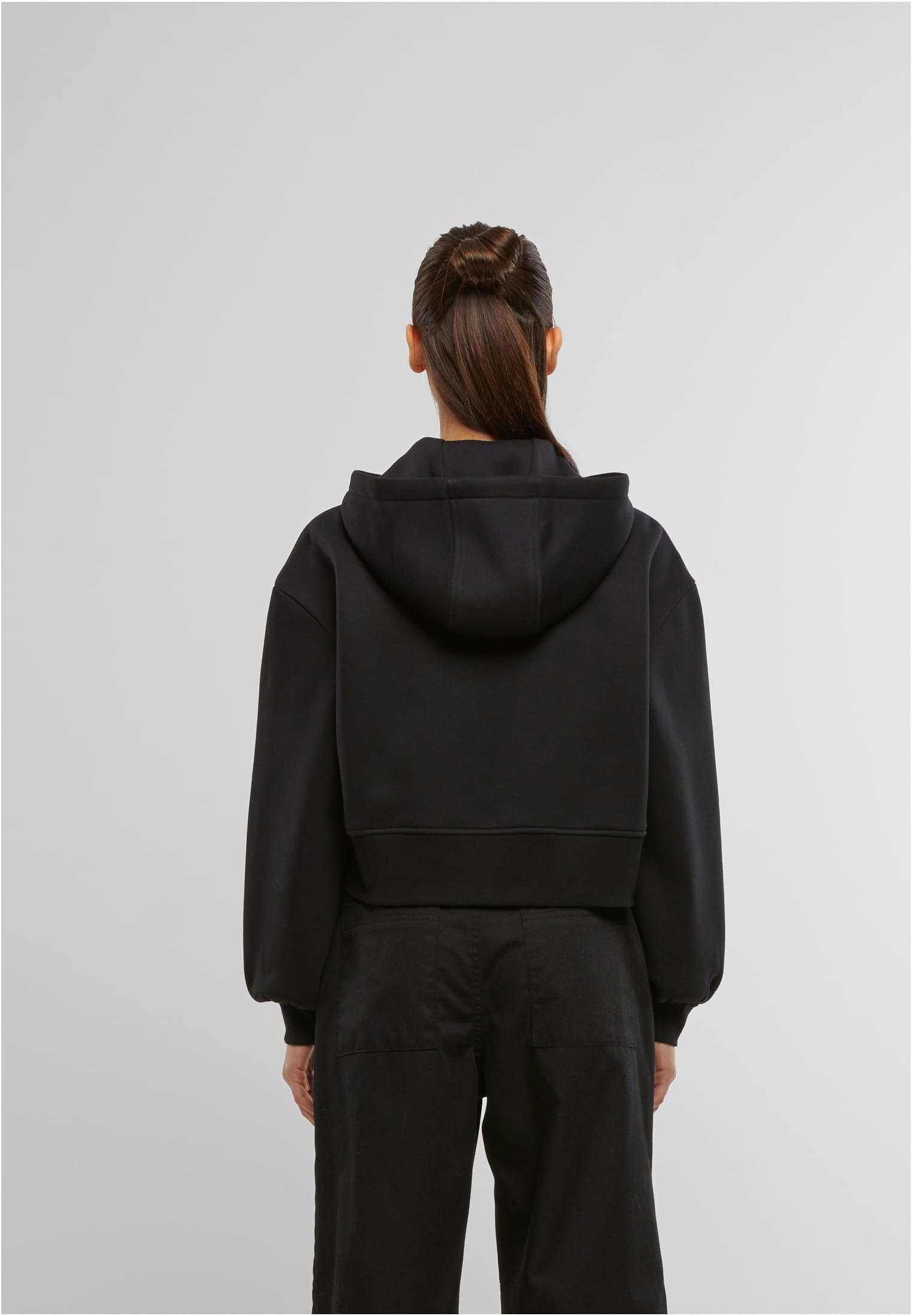 Ladies Short Oversized Zip Jacket black | black