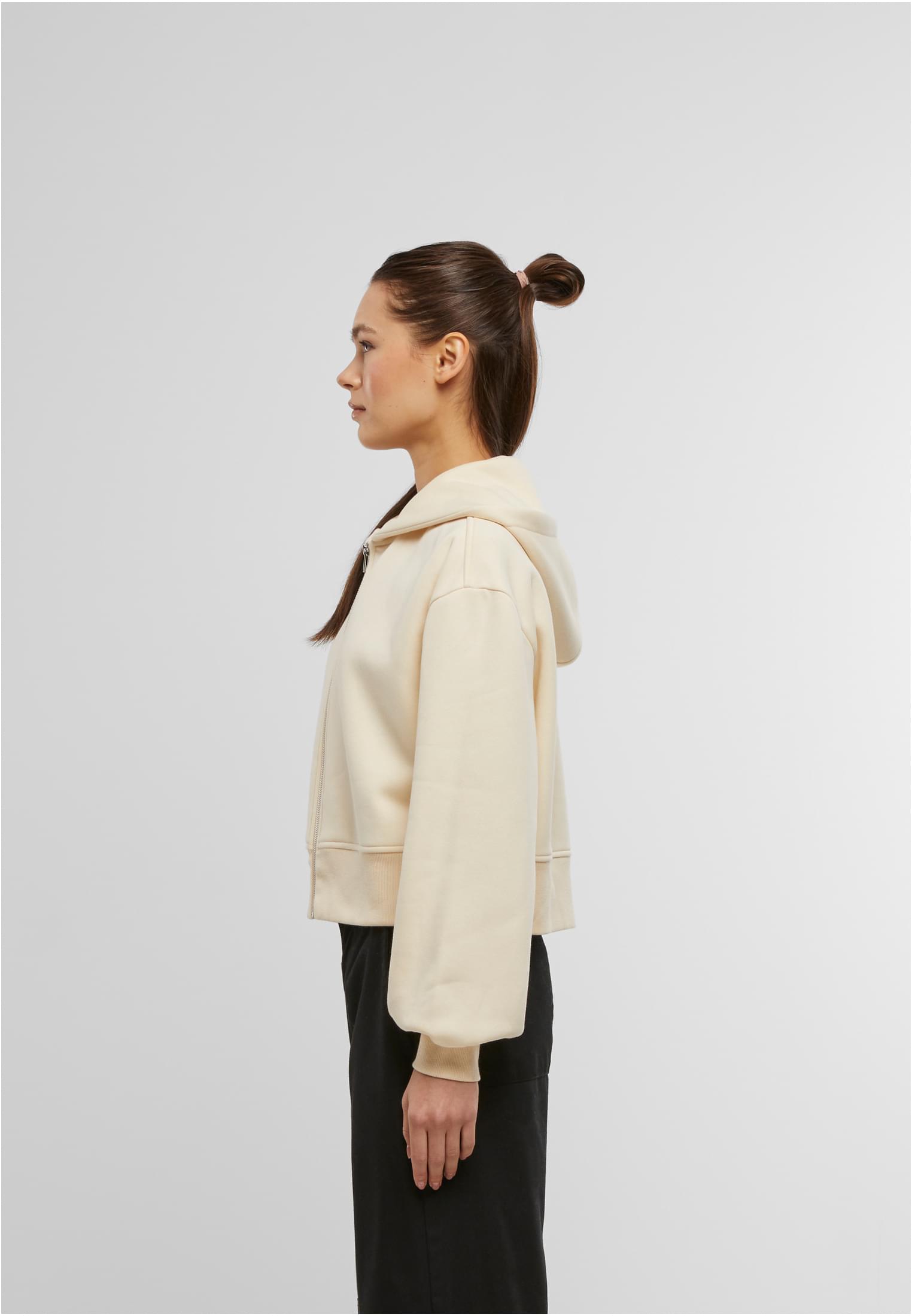 Ladies Short Oversized Zip Jacket whitesand | whitesand