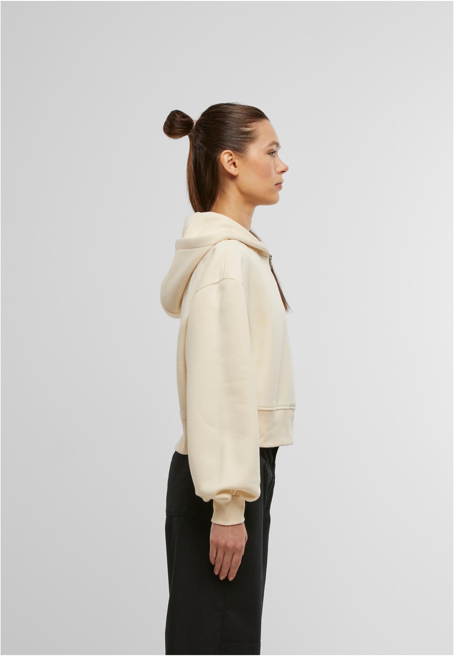 Ladies Short Oversized Zip Jacket whitesand | whitesand