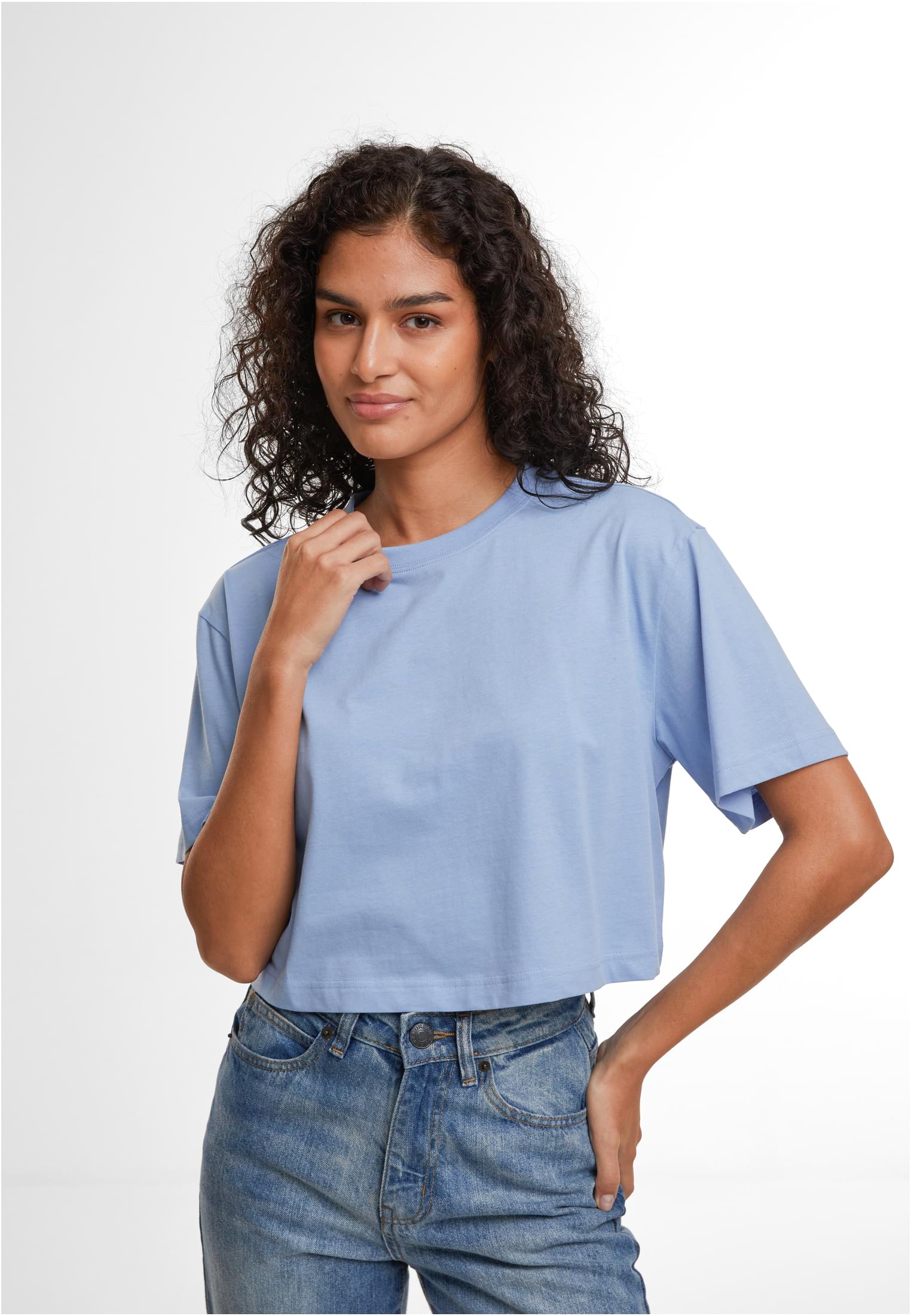Ladies Short Oversized Tee powderblue | powderblue
