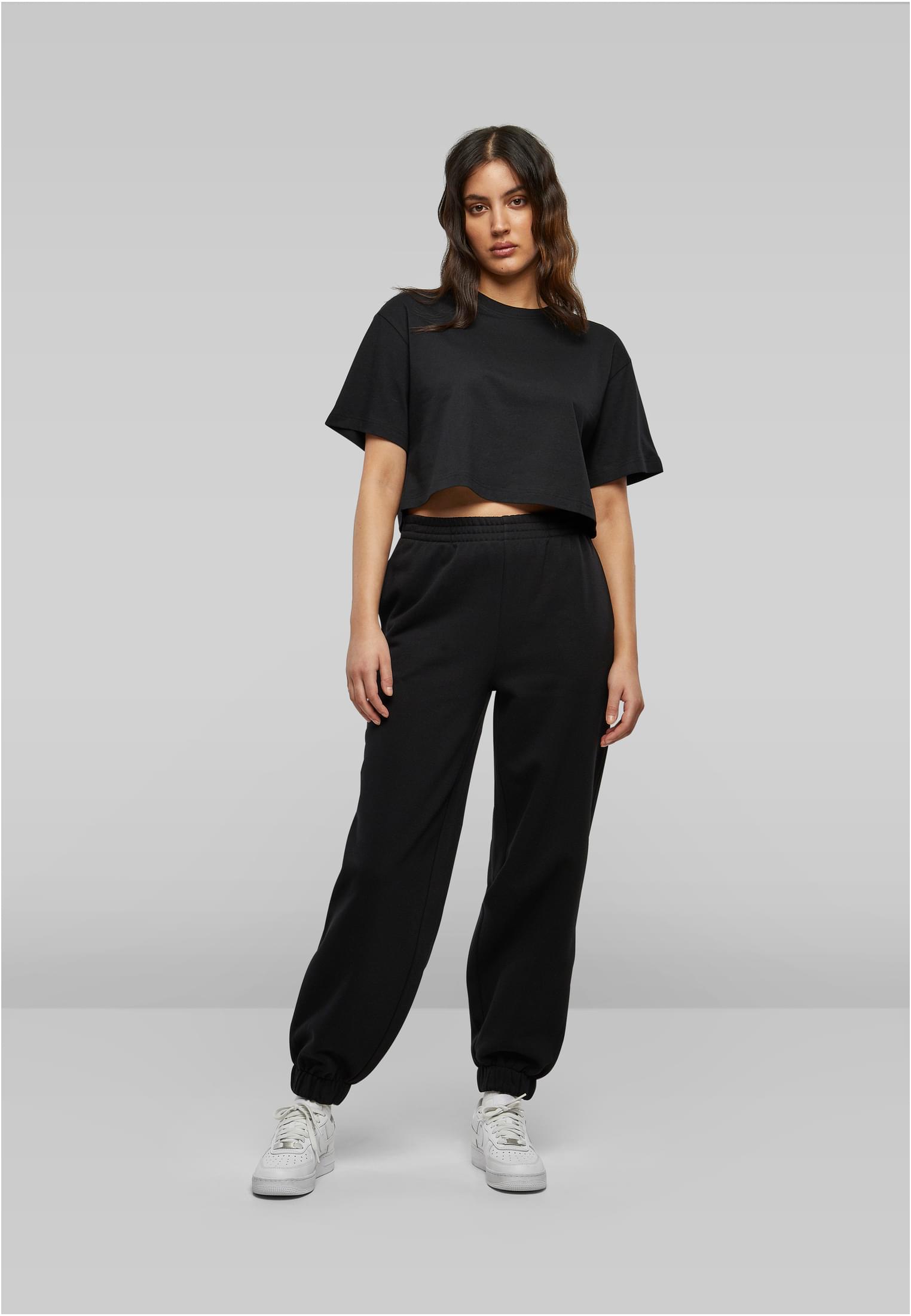 Ladies High Waist Ballon Sweat Pants black | black