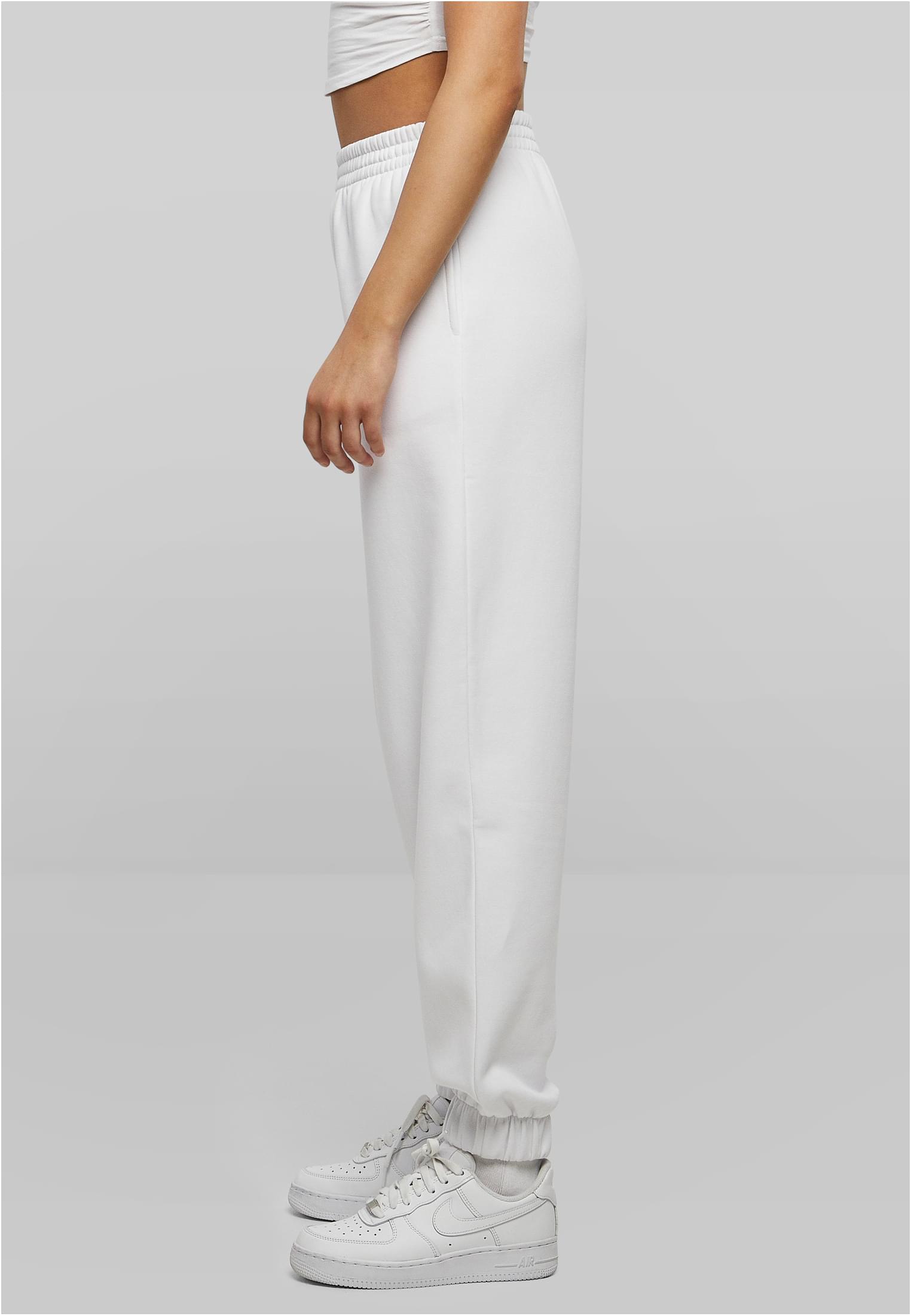 Ladies High Waist Ballon Sweat Pants white | white