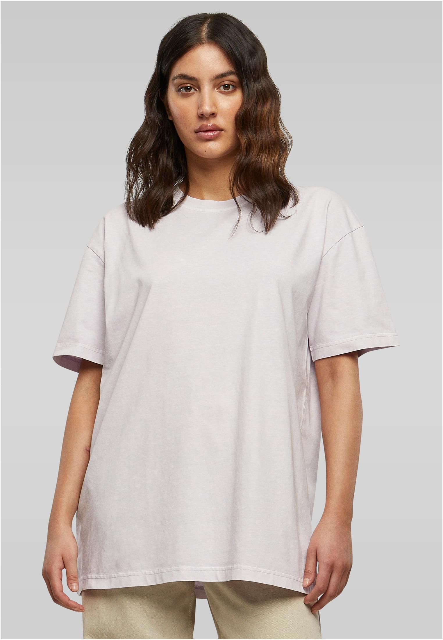 Ladies Oversized Acid Wash Tee softlilac | softlilac