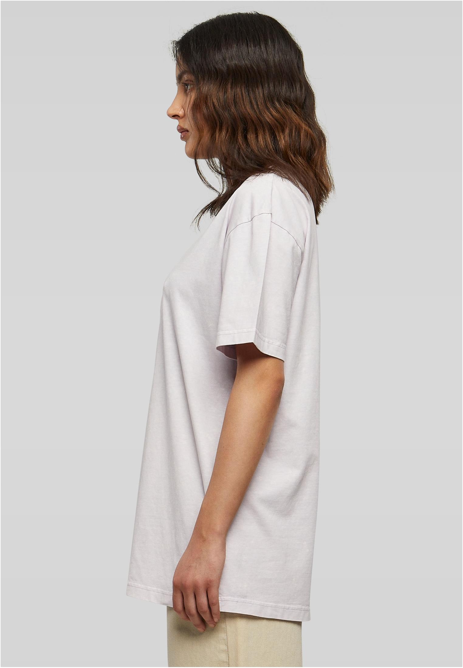 Ladies Oversized Acid Wash Tee softlilac | softlilac