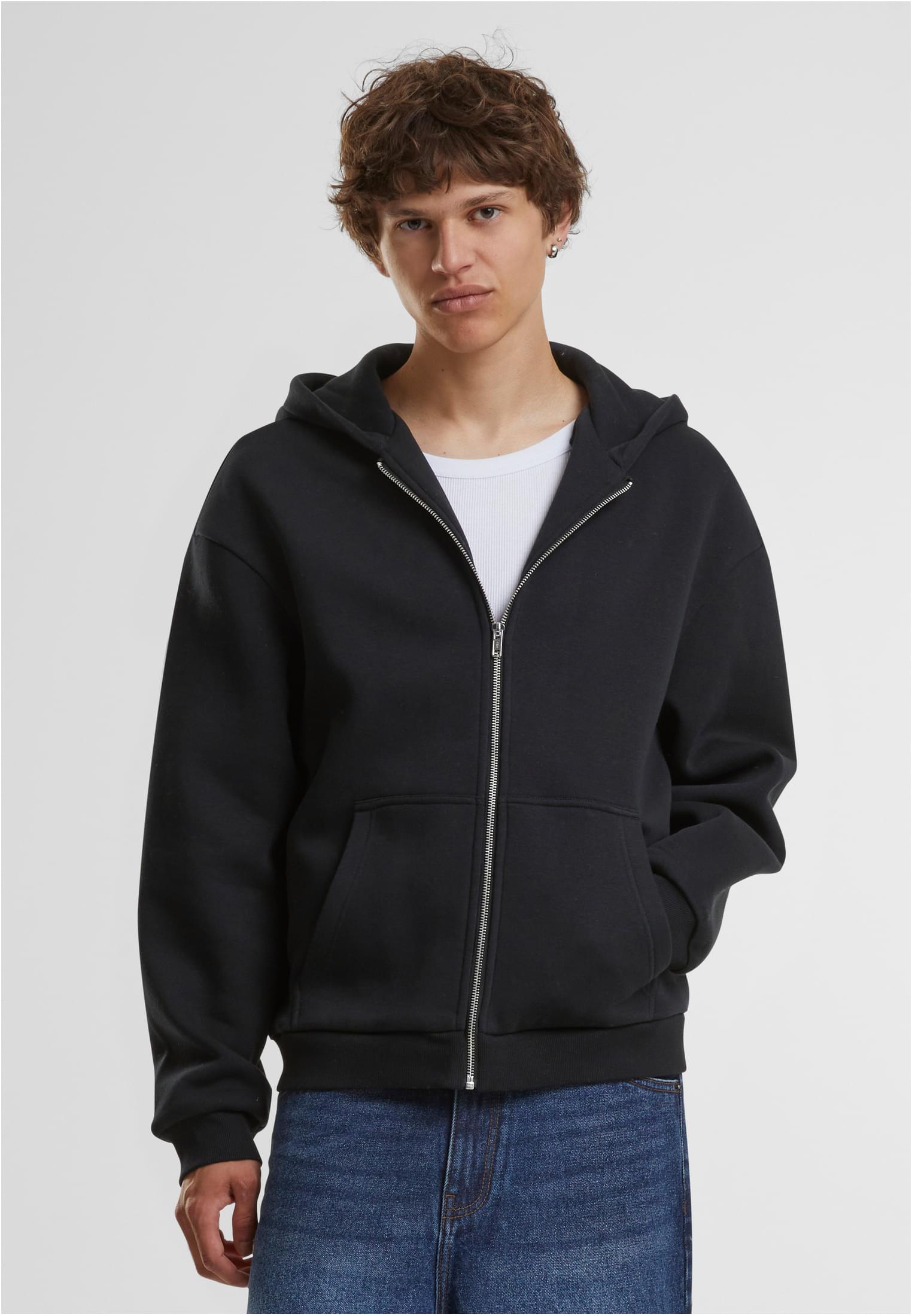 Fluffy Zip Hoody black | black