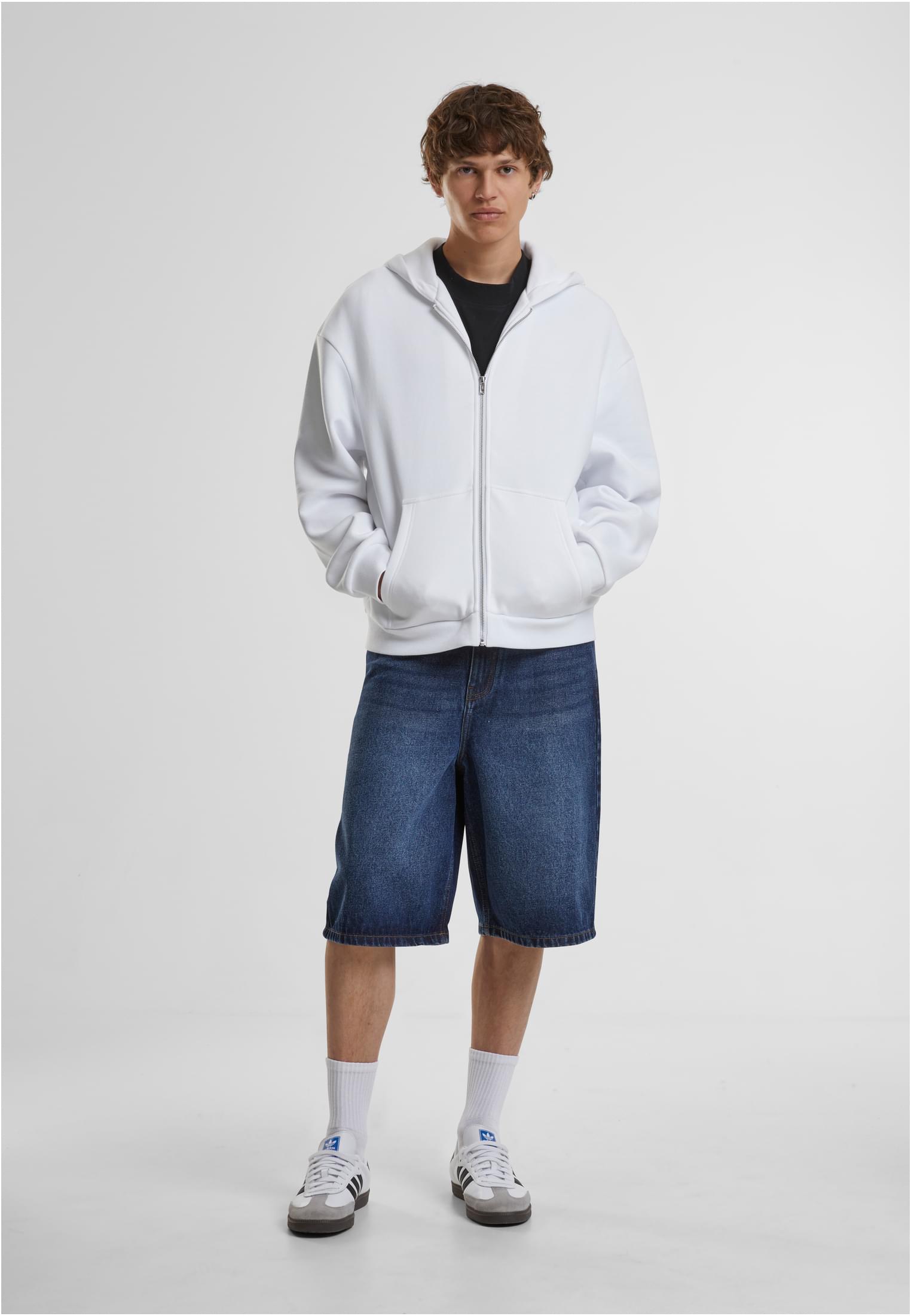 Fluffy Zip Hoody white | white