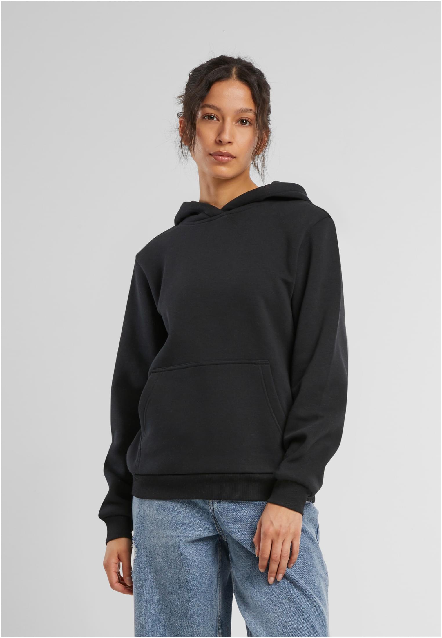Ladies Fluffy Hoody black | black